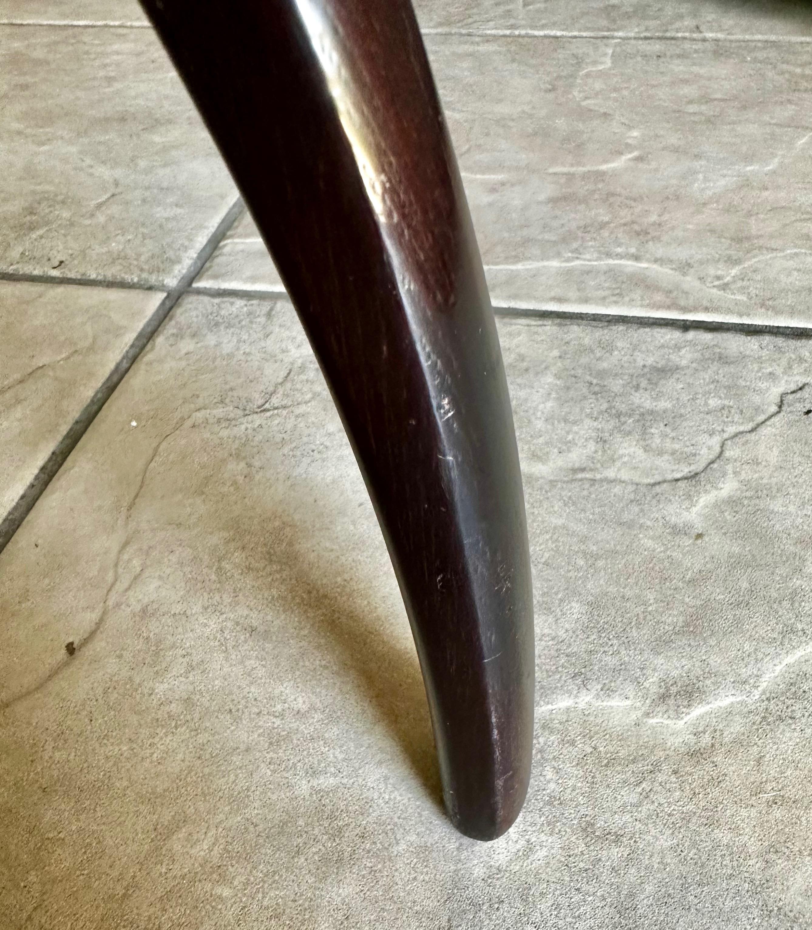 Paul Frankl Style Tripod Dark Walnut End Side Table For Sale 8