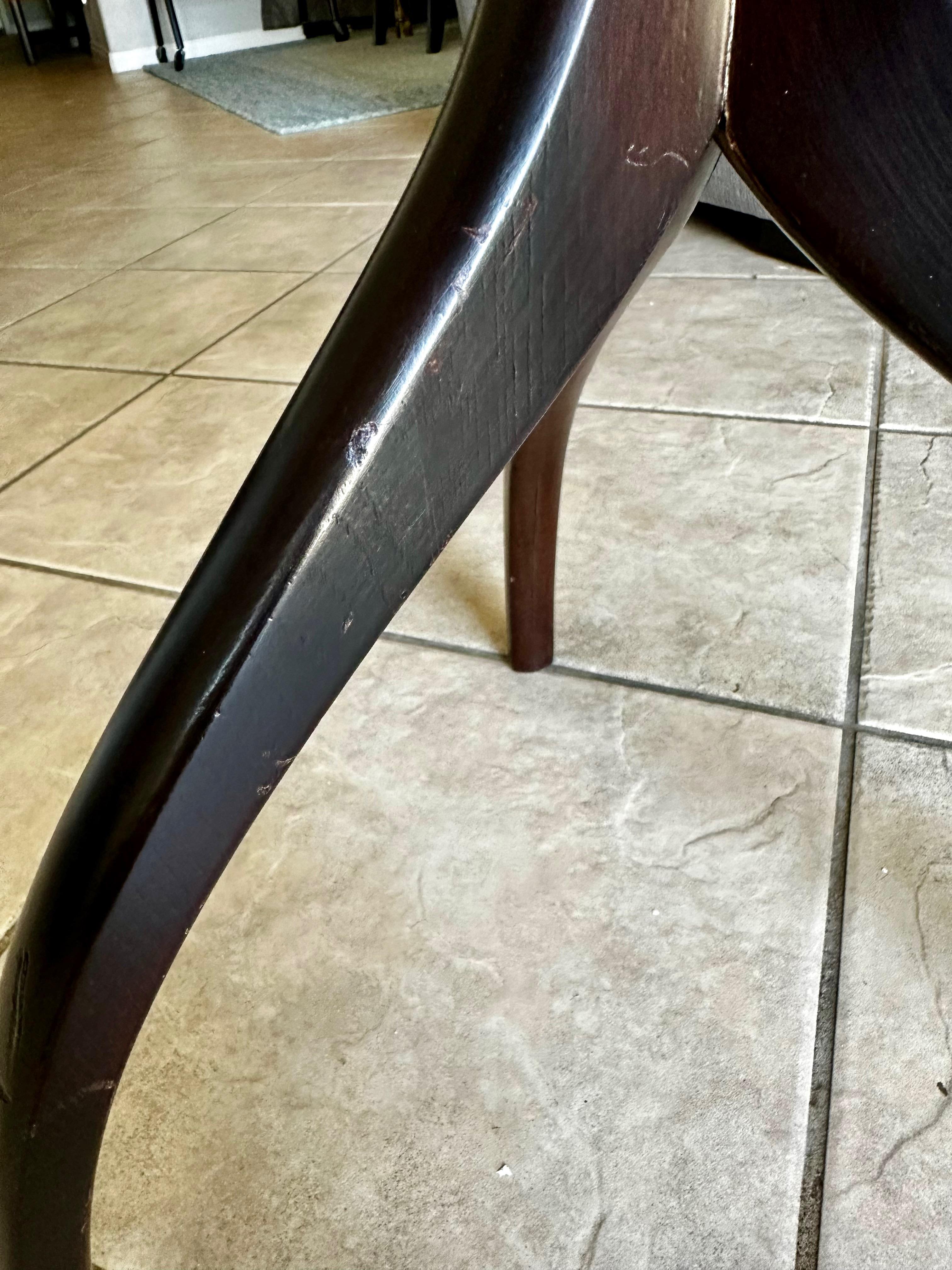 Paul Frankl Style Tripod Dark Walnut End Side Table For Sale 9