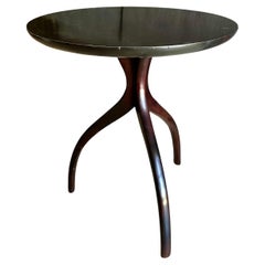 Paul Frankl Style Tripod Dark Walnut End Side Table