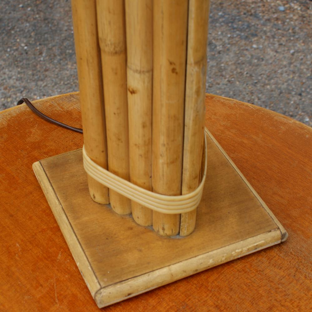 Paul Frankl Style Tropitan Bamboo Table Lamp In Good Condition In Pasadena, TX