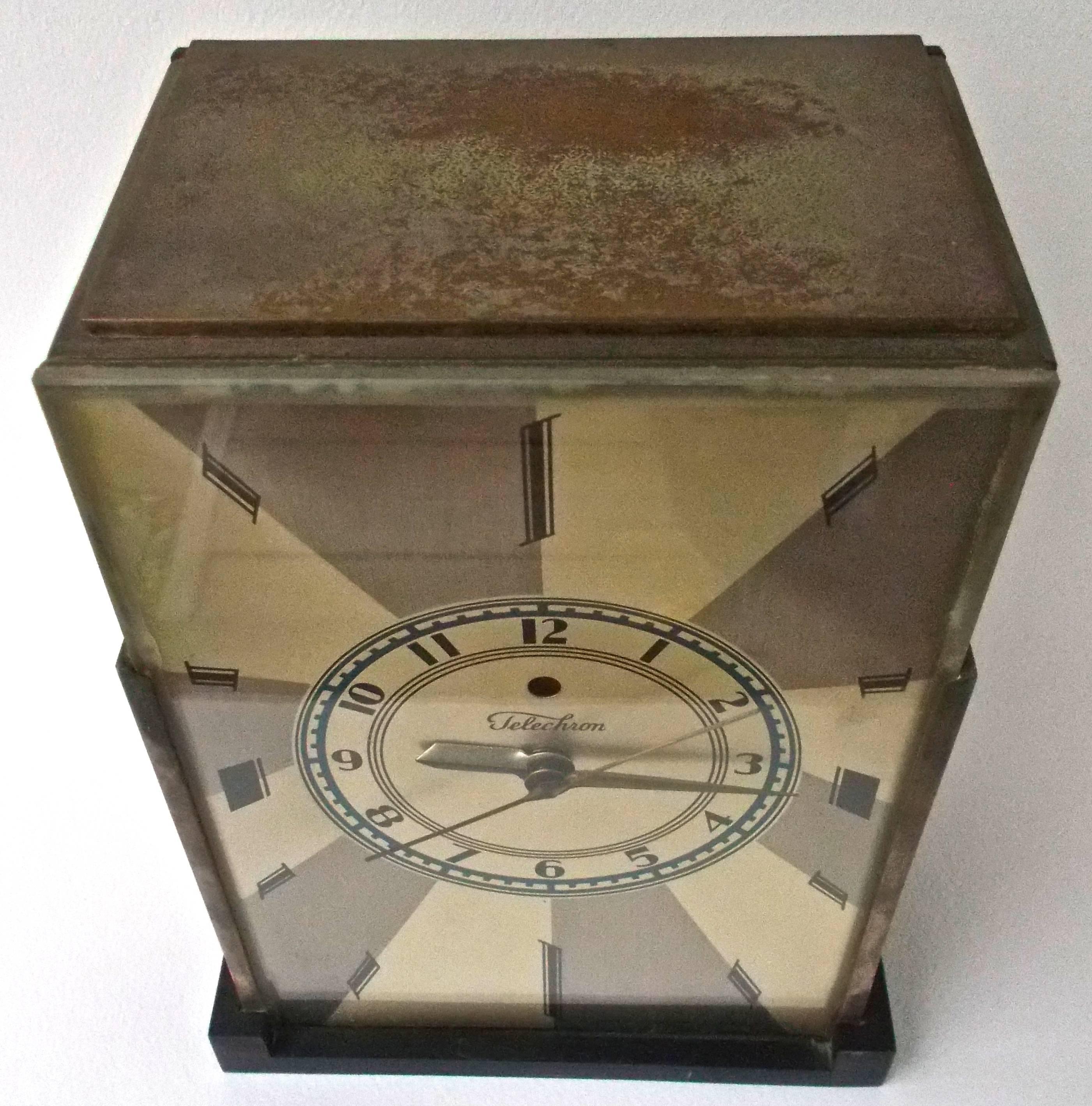 Américain Horloge Telechron American Moderne Deco de Paul Frankl, 1928 en vente