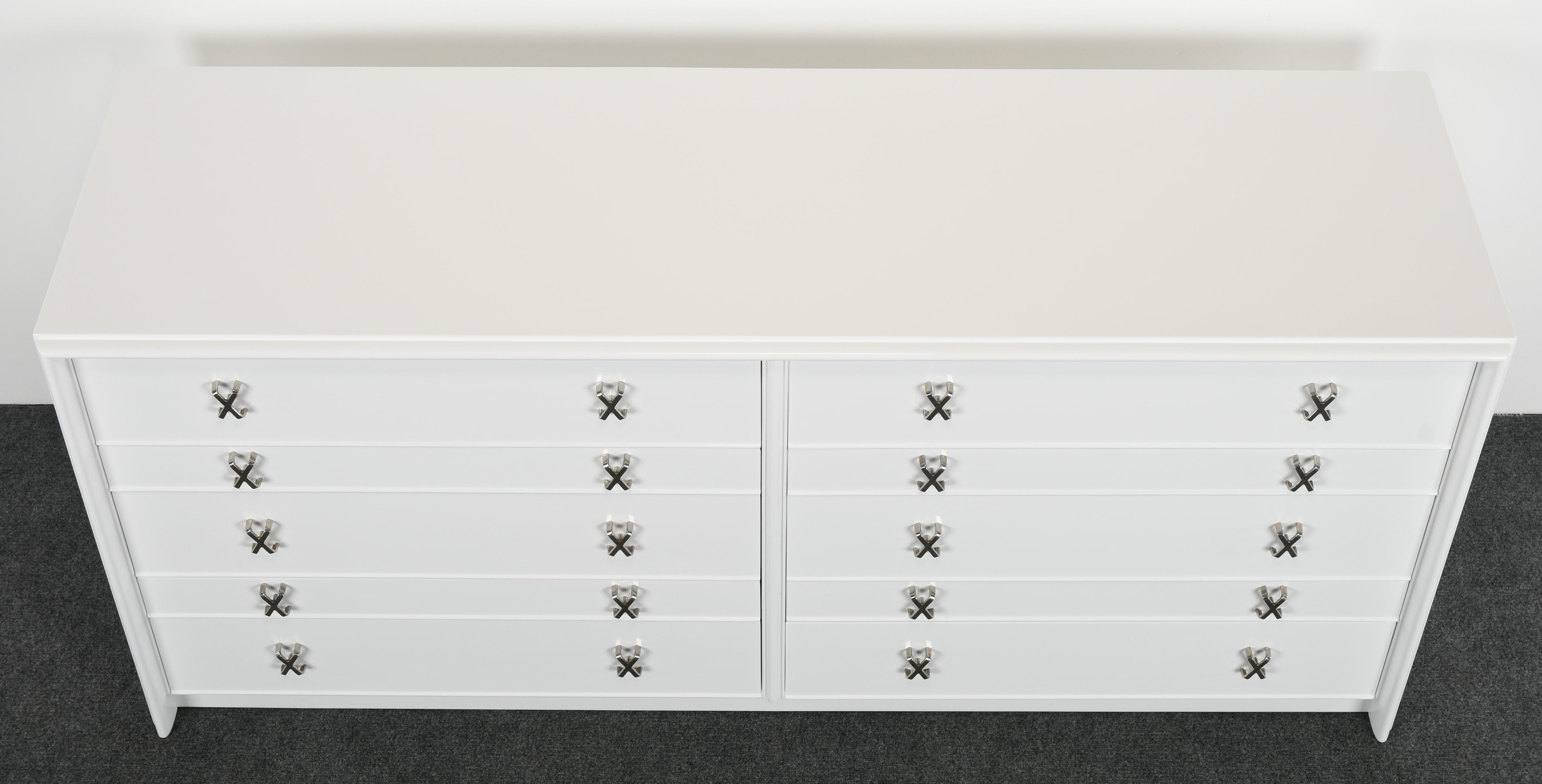American Paul Frankl Dresser With Exceptional Italian White Finish, 1940s