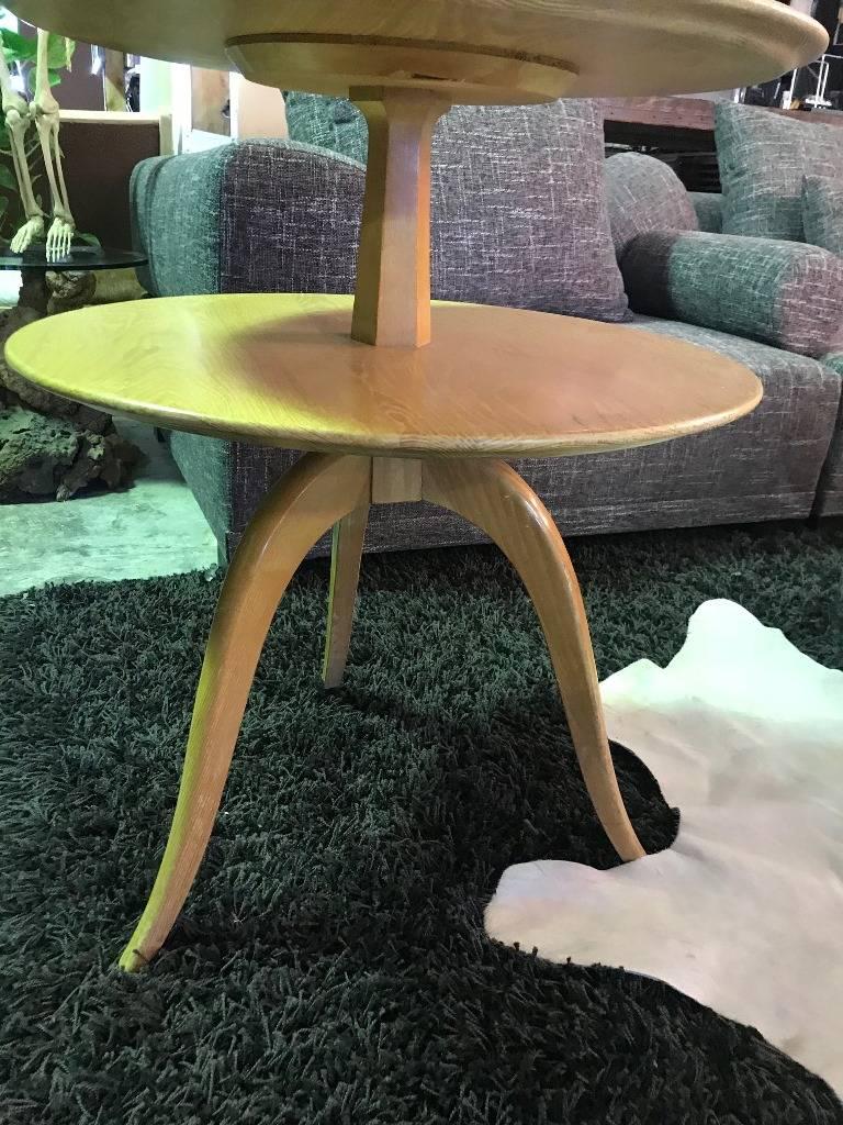 Oak Paul Frankl Tiered Mid-Century Modern Side or Occasional Table for Saltman Brown