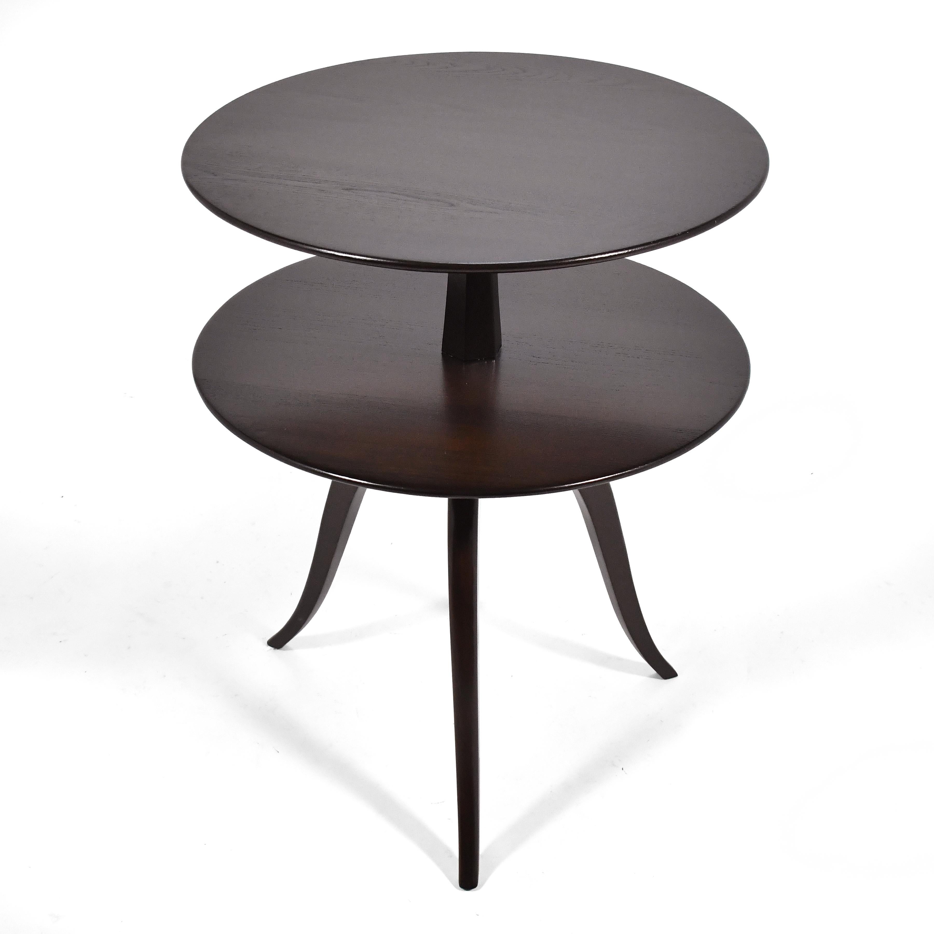 Stained Paul Frankl Two-Tiered Table by Brown-Saltman