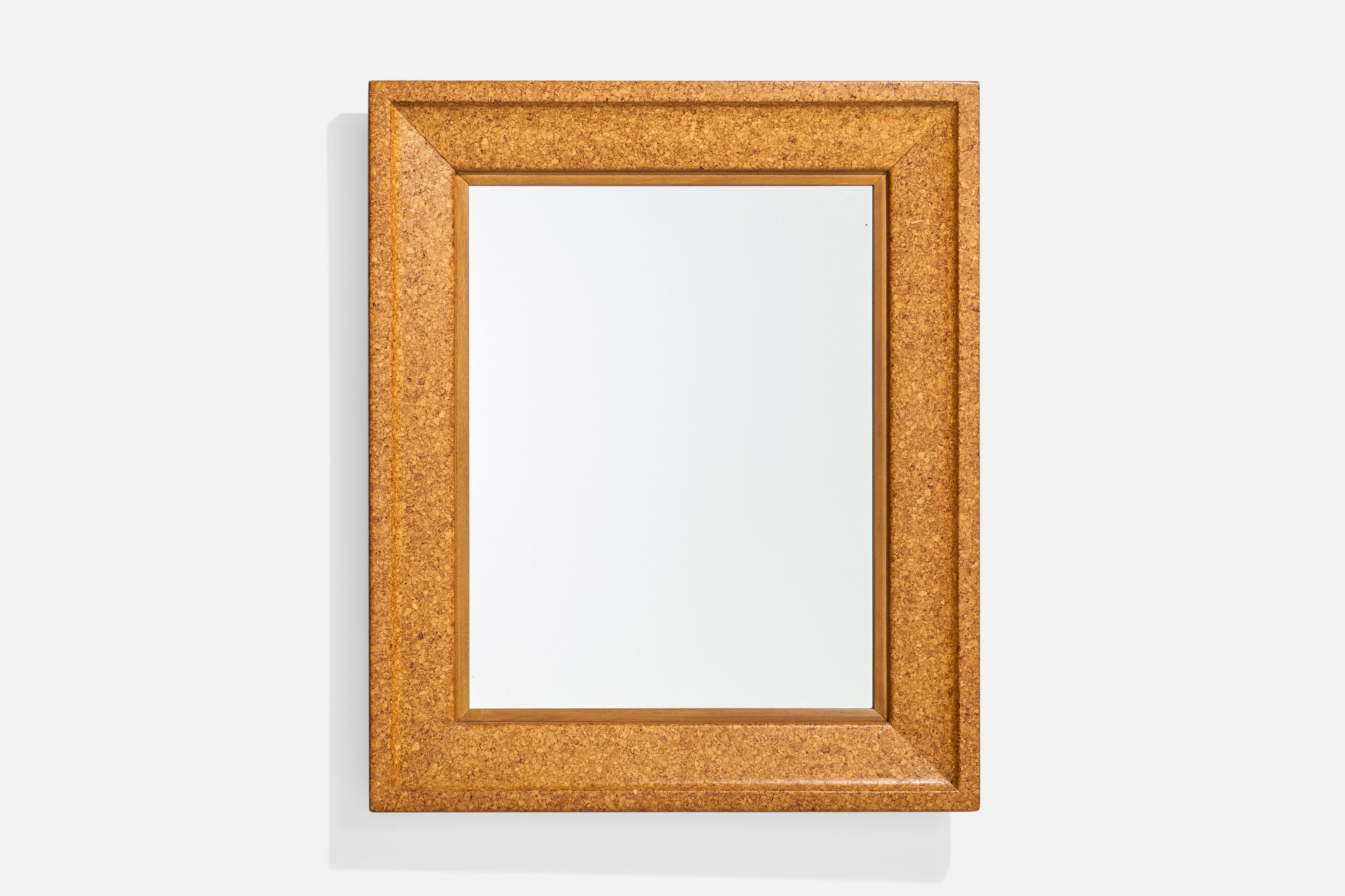 Espejo de pared de corcho diseñado por Paul Frankl y fabricado por Johnson Furniture Company, c. 1951.
 