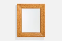 Paul Frankl, Specchio da parete, sughero, vetro a specchio, USA, anni '50 ca.