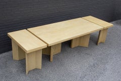 Esstisch aus gewachstem Kork und Eiche von Paul Frankl mit zwei Konsolen Modell 5008