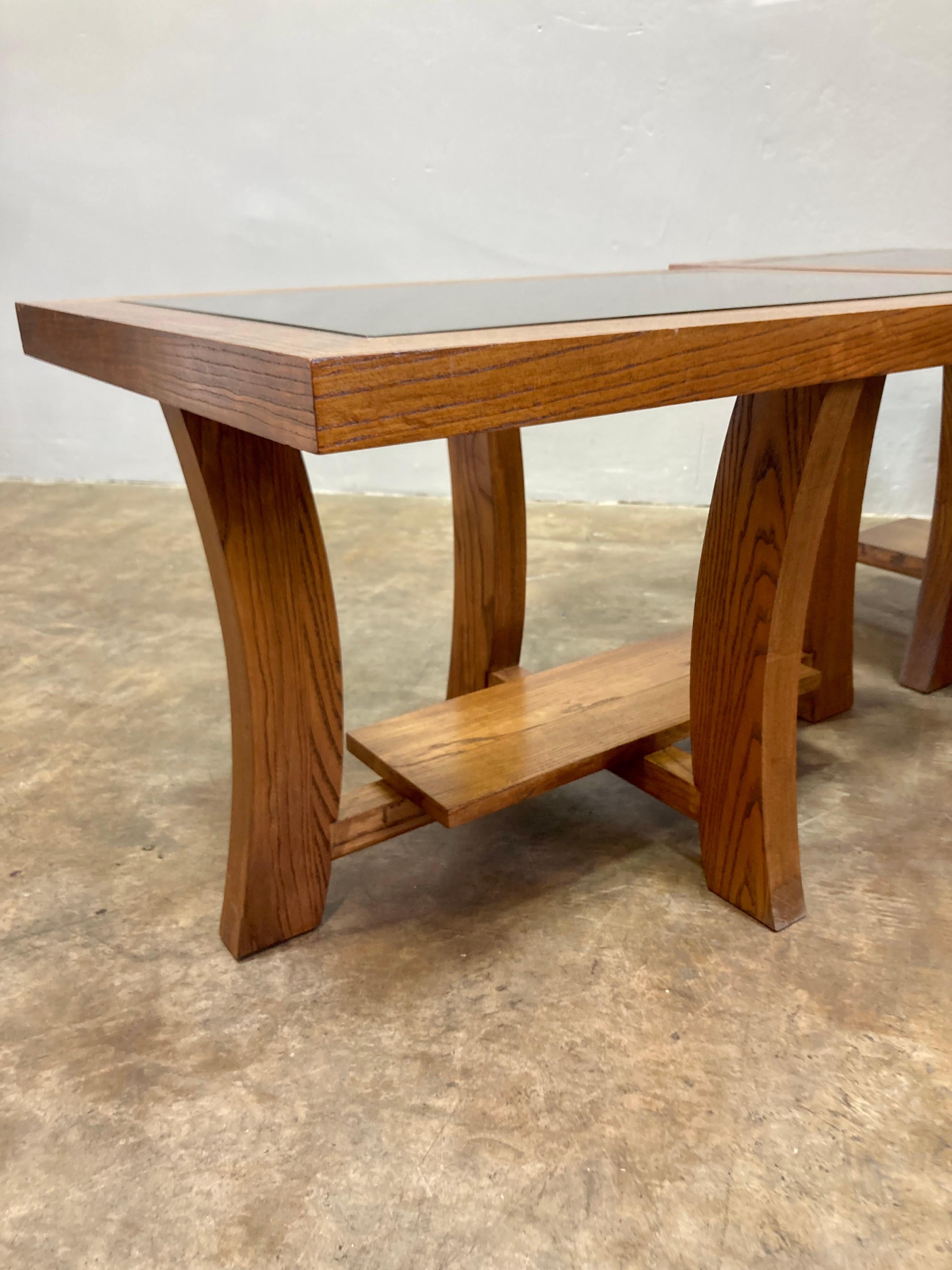 Paul Frankl Wood & Glass Side Tables, Pair of 2 For Sale 1