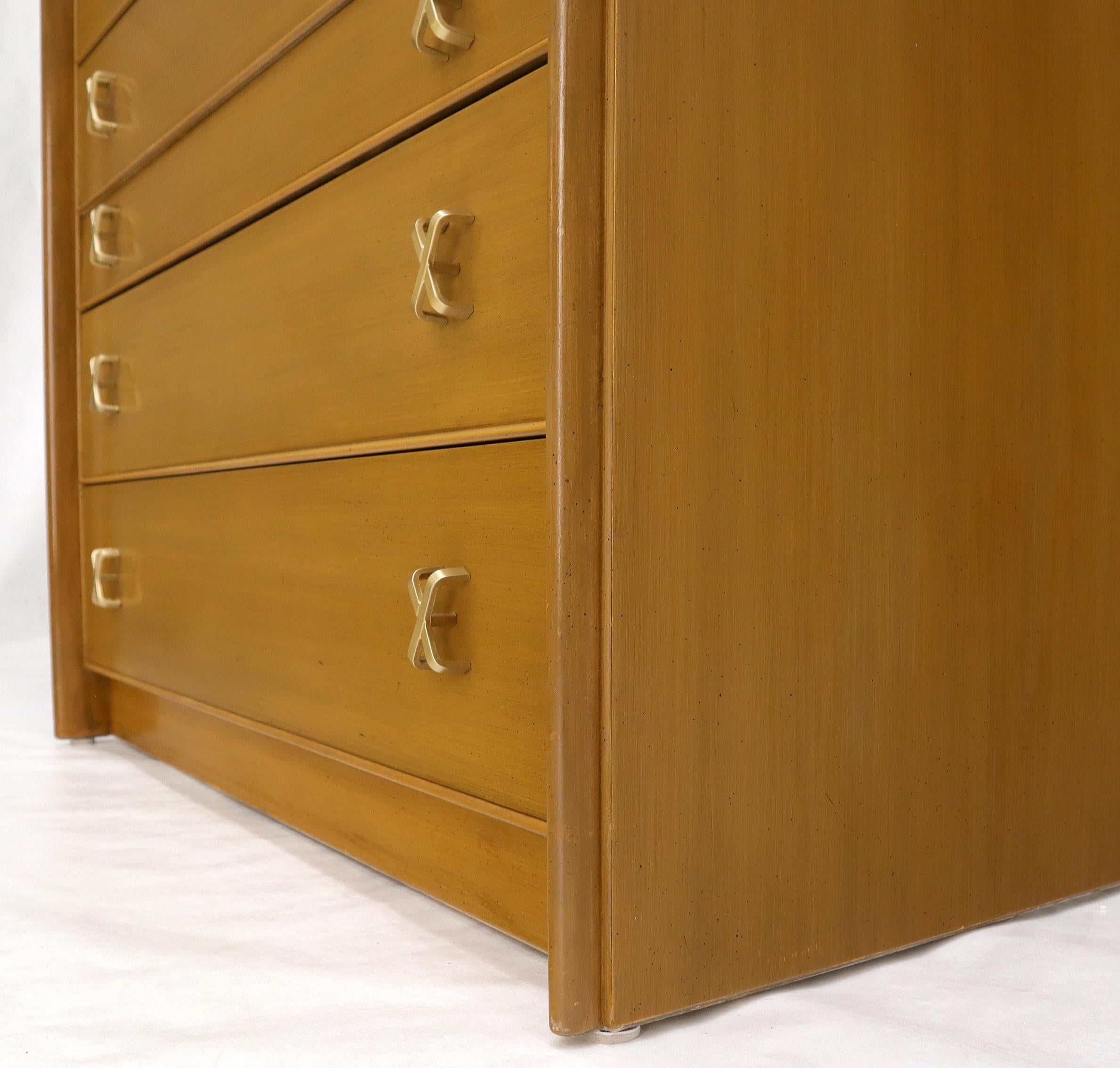 Paul Frankl X-Pulls Drawers High Chest Dresser For Sale 6