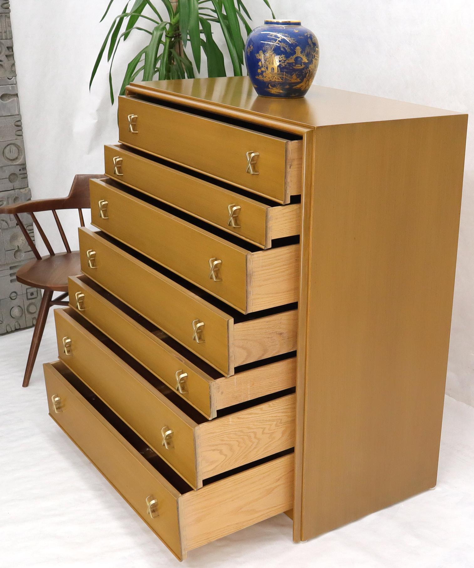 20th Century Paul Frankl X-Pulls Drawers High Chest Dresser For Sale
