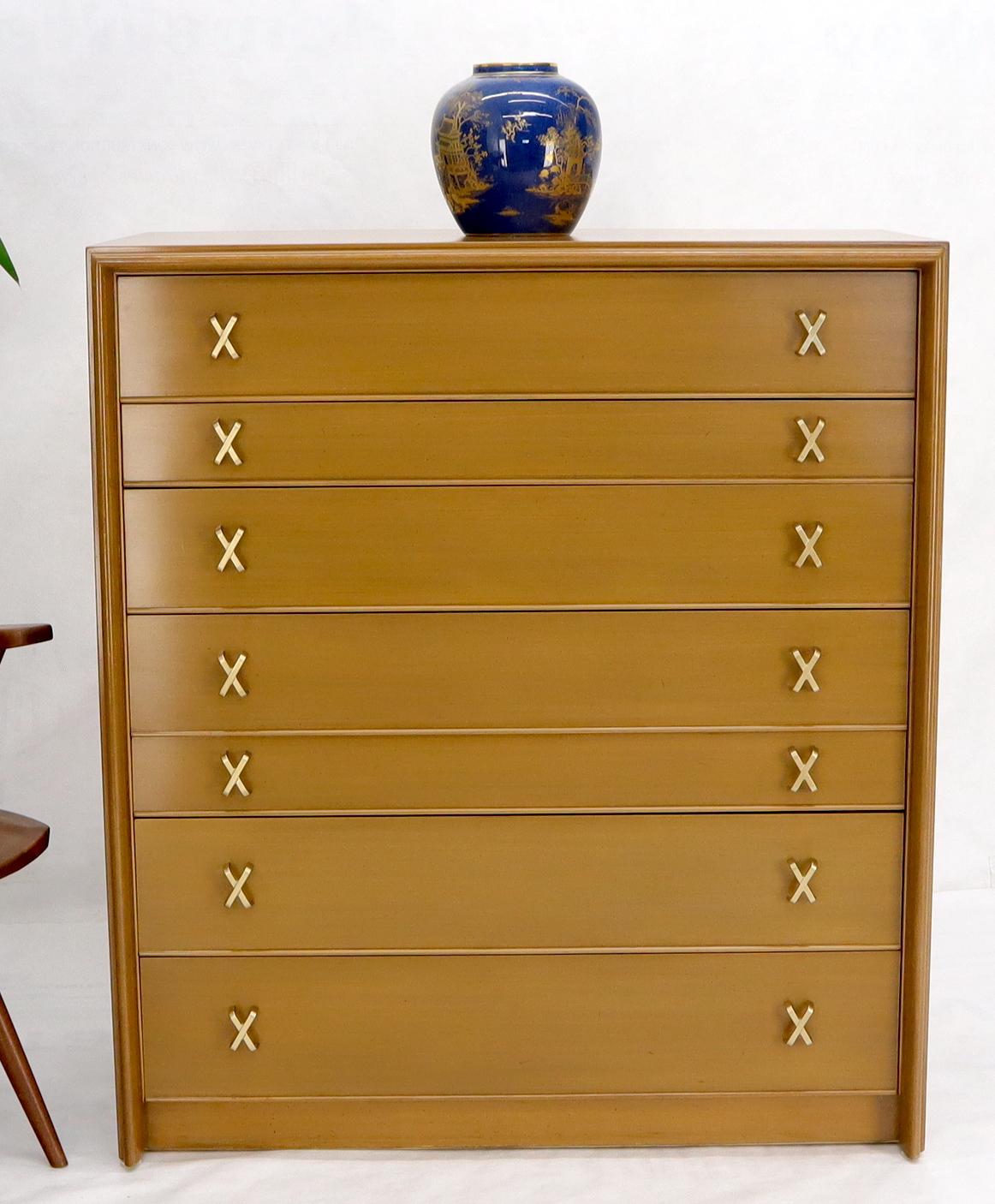 Paul Frankl X-Pulls Drawers High Chest Dresser For Sale 3