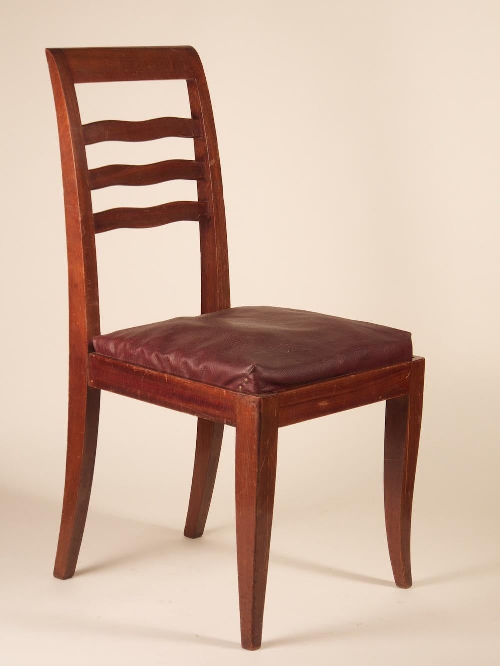 Paul Frechet Set of Six Mahogany Dining Chairs In Good Condition For Sale In Philadelphia, PA