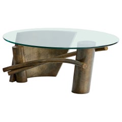 Paul Freundt, Couchtisch, Bronze, Glas, USA, 2000er Jahre