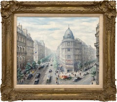 Französische impressionistische Stadts Ölgemälde auf Leinwand „Boulevard des Italiens“, Ölgemälde