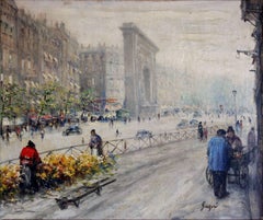 „Porte St. Denis“ Französisches Stadtbild des 20. Jahrhunderts, Öl auf Leinwand, Gemälde