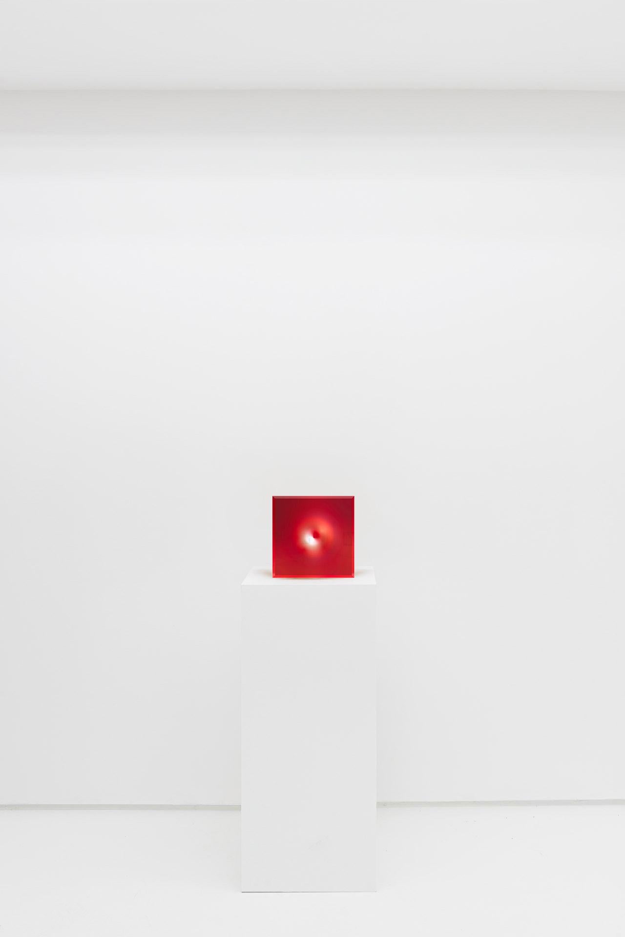 Arte Contemporáneo Francés de Paul Gallaud - Acrílico Osmose Solaire Rouge en venta 2