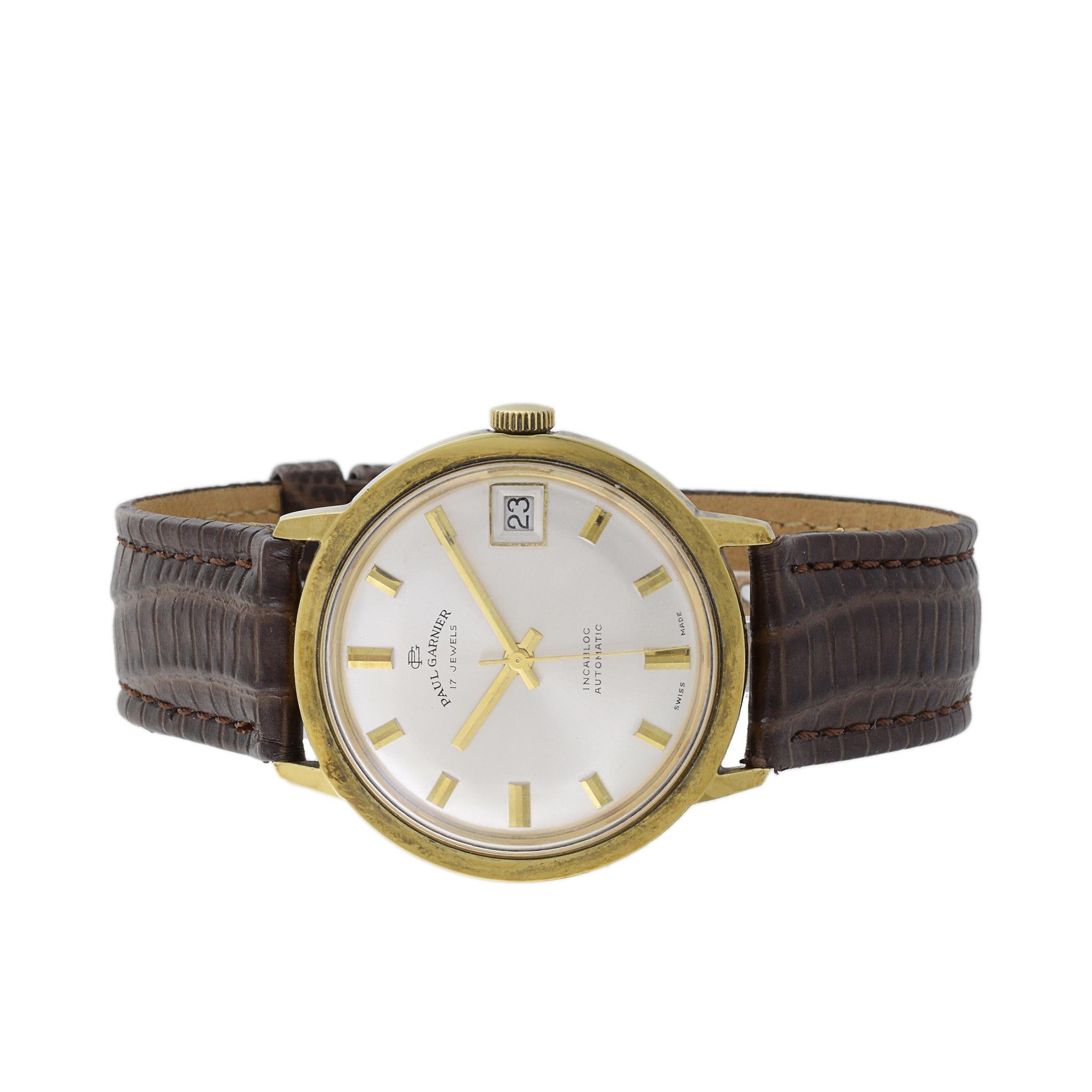 Paul Garnier Calatrava Datum Automatik gerollt Goldplatte für Damen oder Herren im Angebot