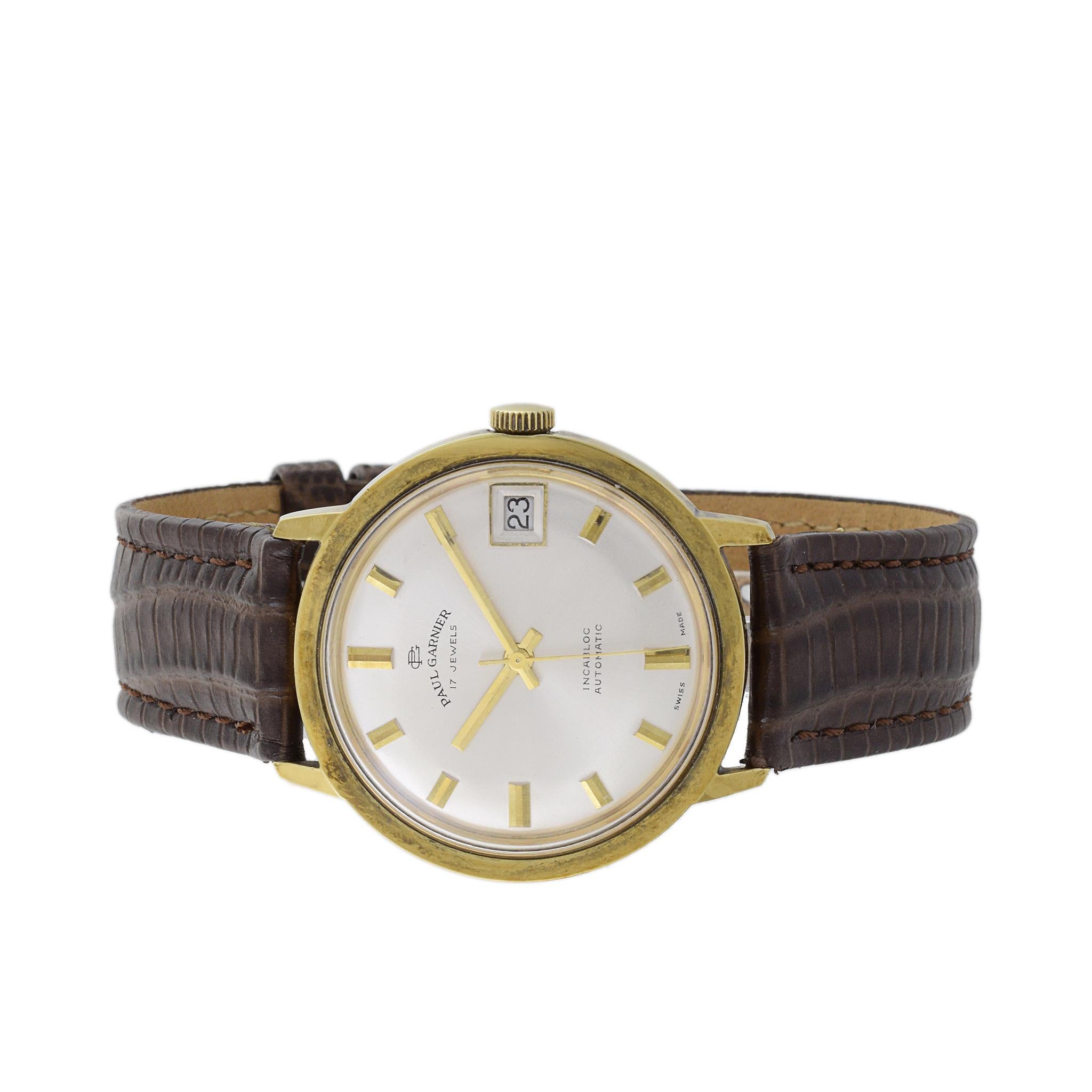 Paul Garnier Calatrava Date Automatic Rolle Gold Plate Unisexe en vente