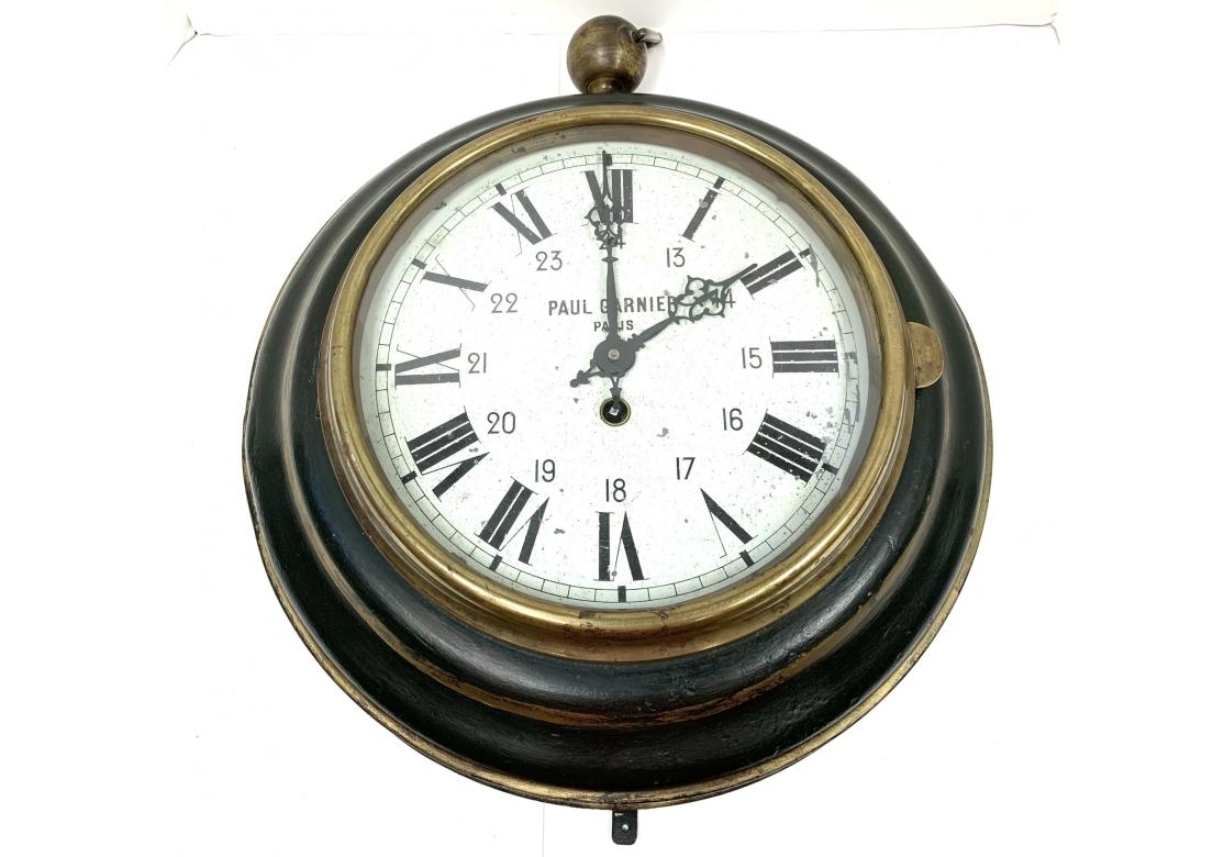 Painted Paul Garnier Paris France Tole Wall Clock - For Restoration For Sale