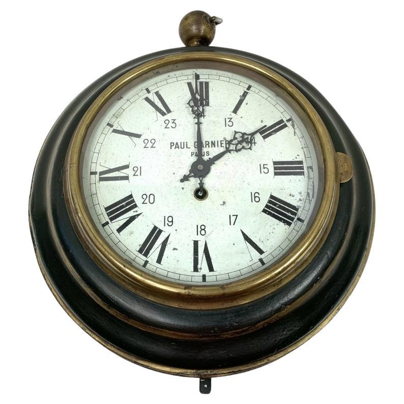 Paul Garnier Paris France Tole Wall Clock - For Restoration For Sale