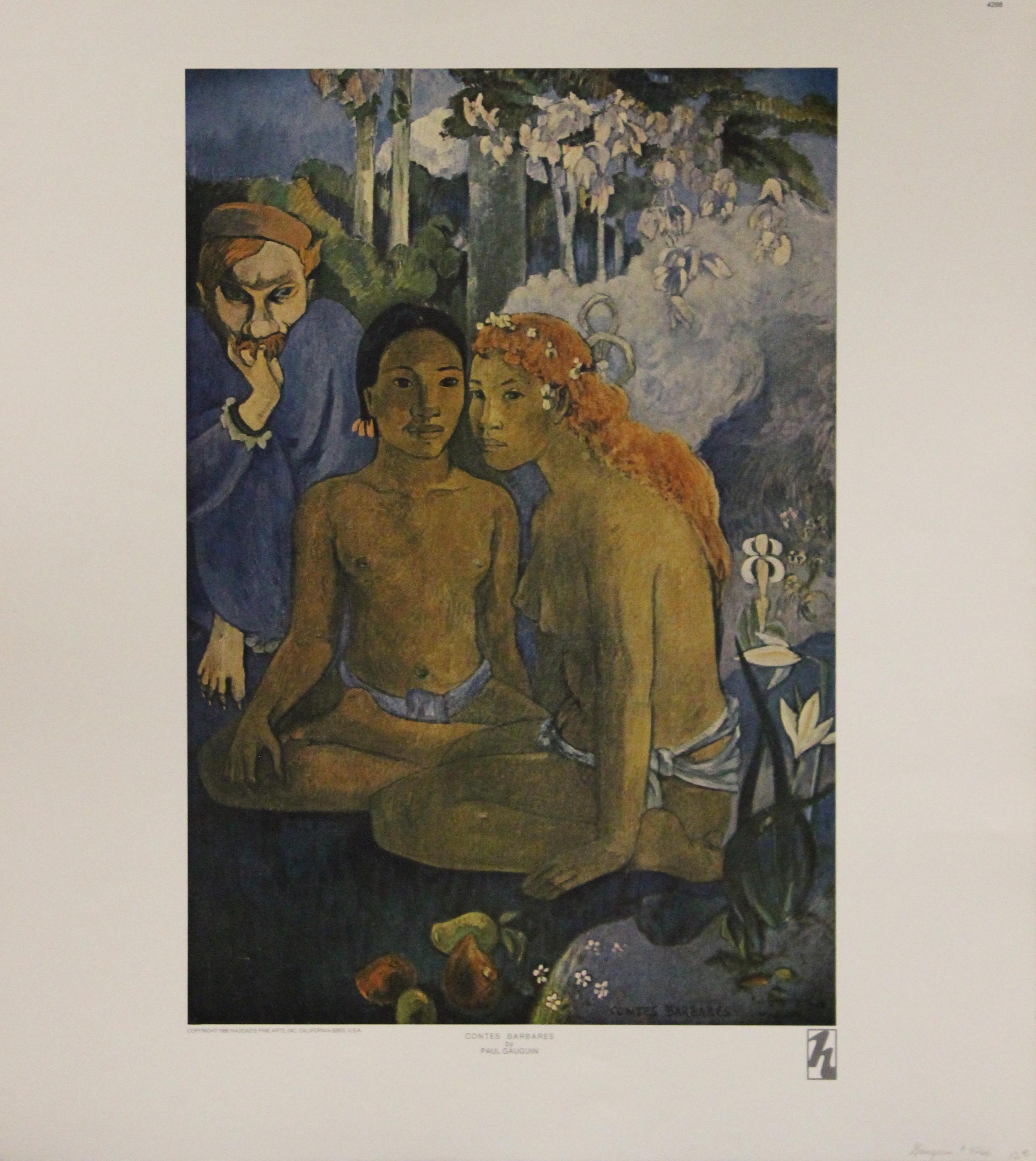 Paul Gauguin Portrait Print - Contes Barbares-Poster. Haddad's Fine Arts.