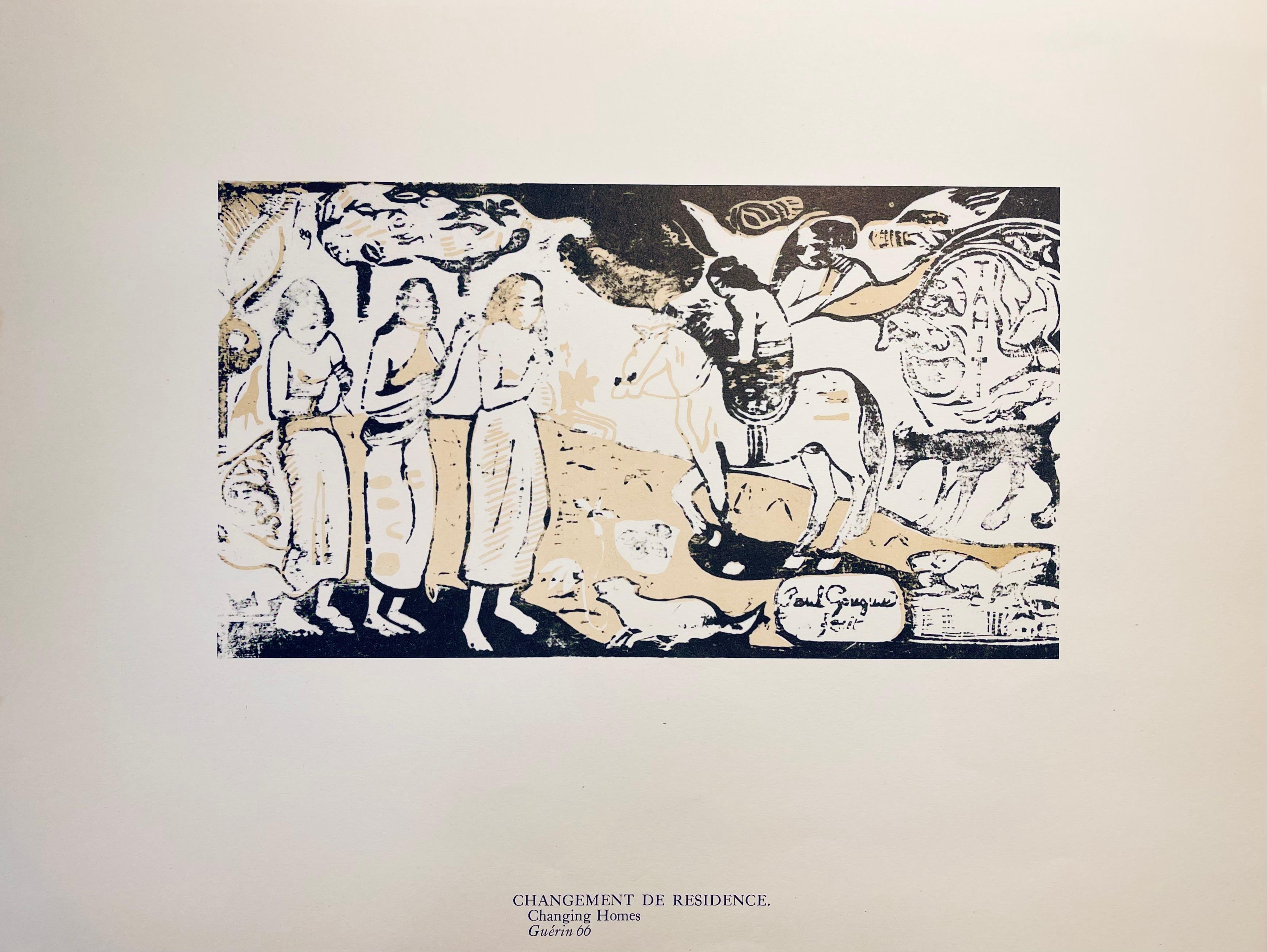 Gauguin, Change of Residence (Changement de résidence), Gauguin (after) - Beige Figurative Print by Paul Gauguin