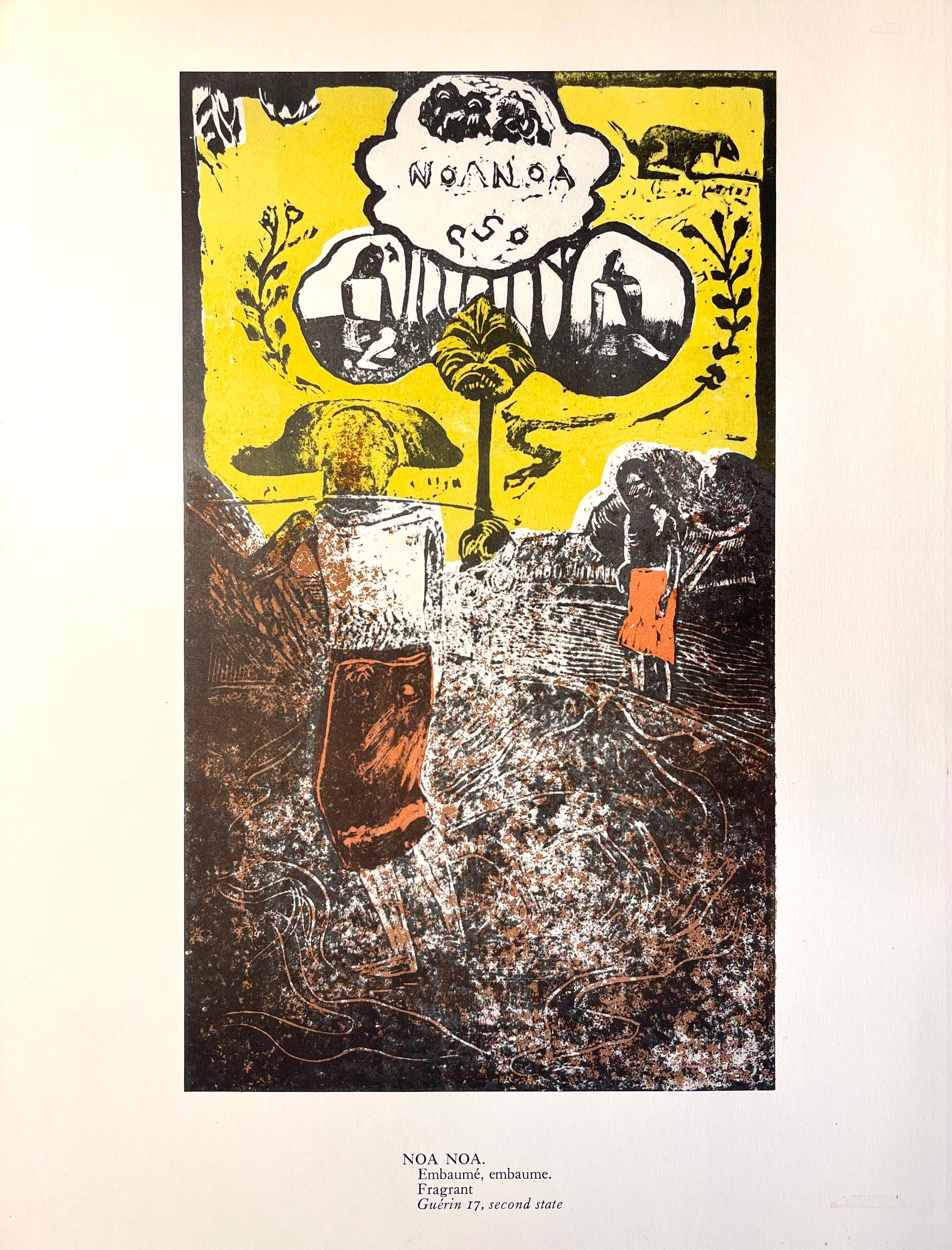 Woodcut on vélin Utopian paper.  Unsigned and unnumbered, as issued. Good Condition. Notes: From the folio, Gauguin, A portfolio of 12 color woodblocks, Paul Gauguin, French, 1848-1903 from the collection of the Museum Of Fine Arts, Boston, 1946.