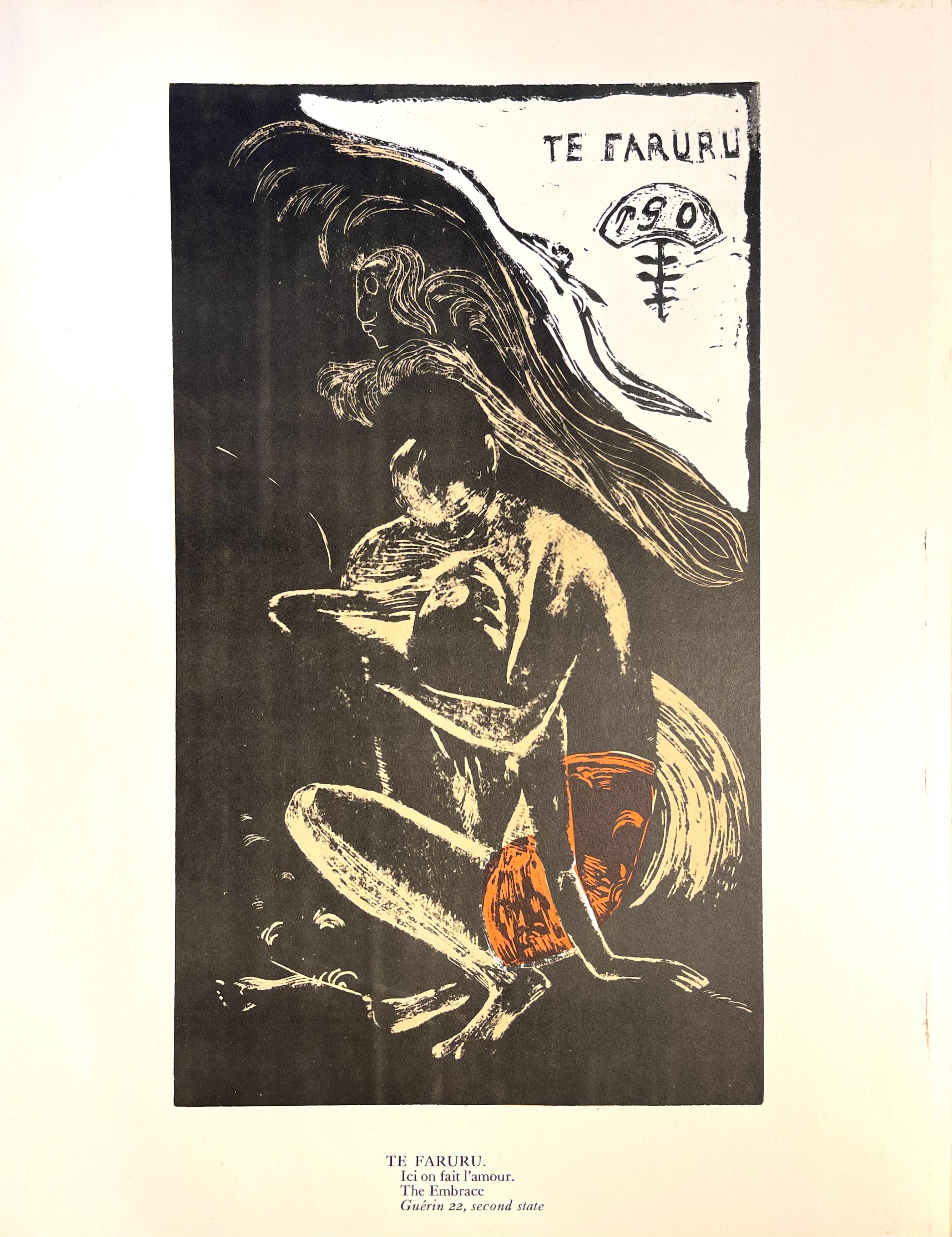 Xilografía sobre papel vélin Utopian.  Sin firmar y sin numerar, tal como se publicó. Buen estado. Notas: Del folio, Gauguin, Carpeta de 12 xilografías en color, Paul Gauguin, francés, 1848-1903 de la colección del Museo de Bellas Artes de Boston,