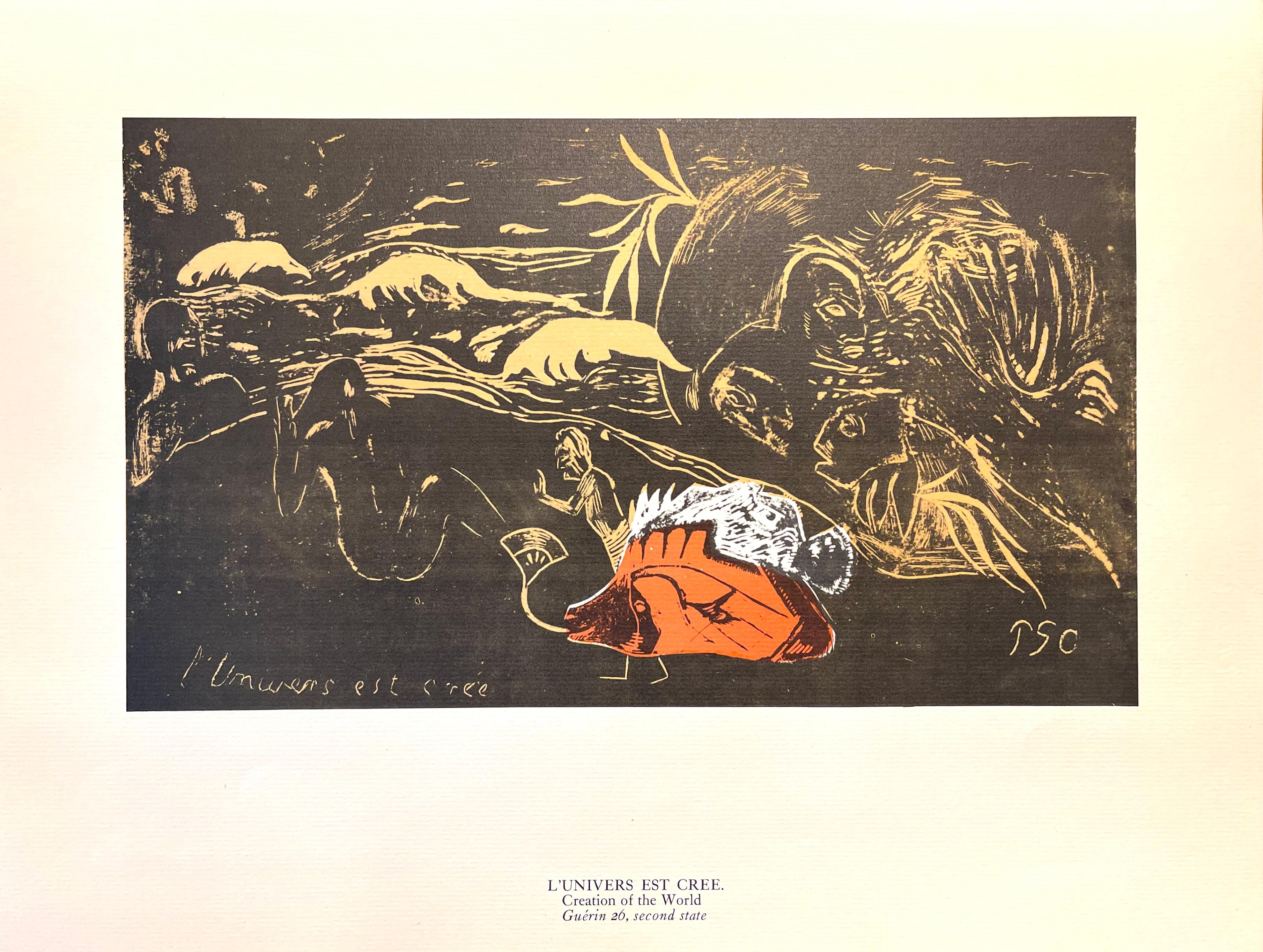 Gauguin, The Creation of the Universe (L'Univers est créé), Gauguin (after) - Brown Figurative Print by Paul Gauguin
