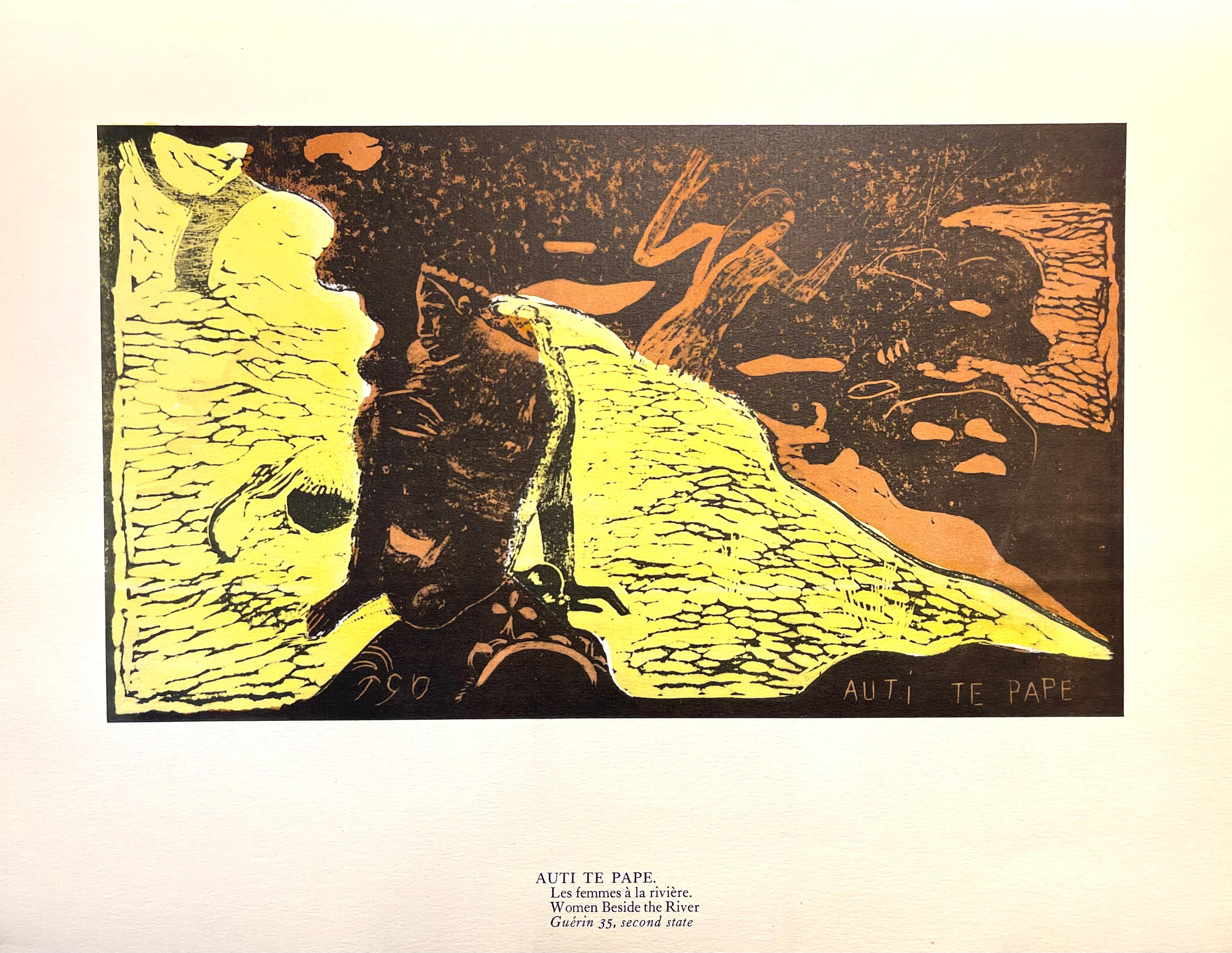 Gauguin, Frauen am Fluss (Auti te pape), Gauguin (nach) (Braun), Figurative Print, von Paul Gauguin