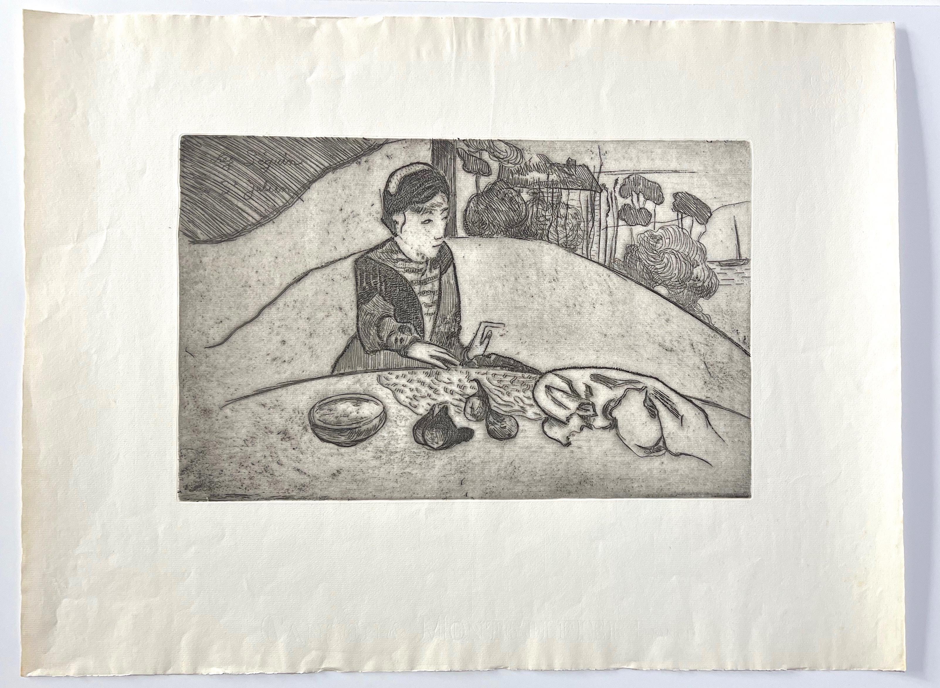 Medium: original aquatint and soft-ground etching. Executed in 1894; a small edition was printed for the Germinal portfolio before the plate was canceled. This is a posthumous impression on Canson & Montgolfier laid paper with the Ingres watermark,