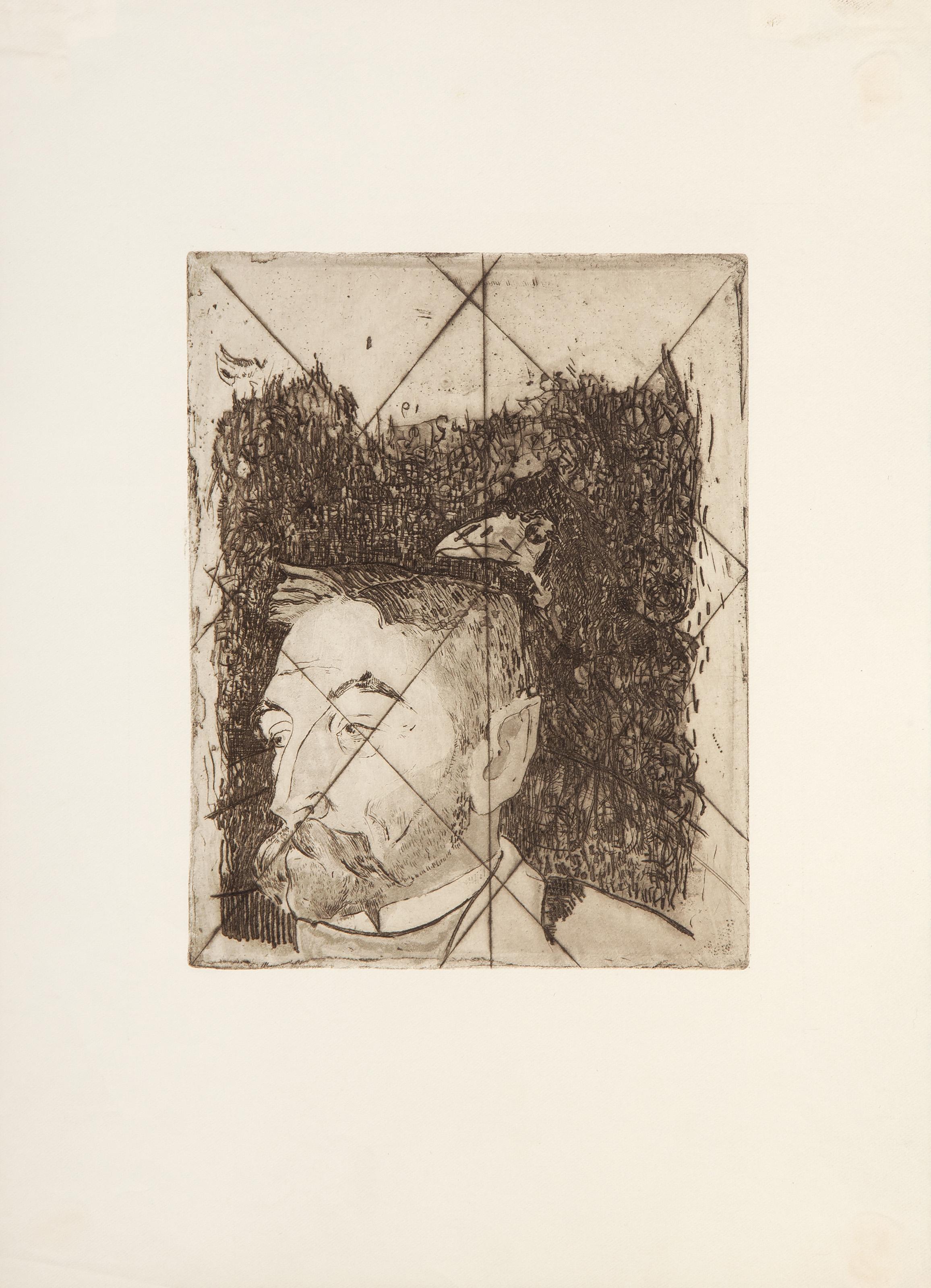 Portrait de Stéphane Mallarmé (Canceled Plate), Etching by Paul Gauguin For Sale 3