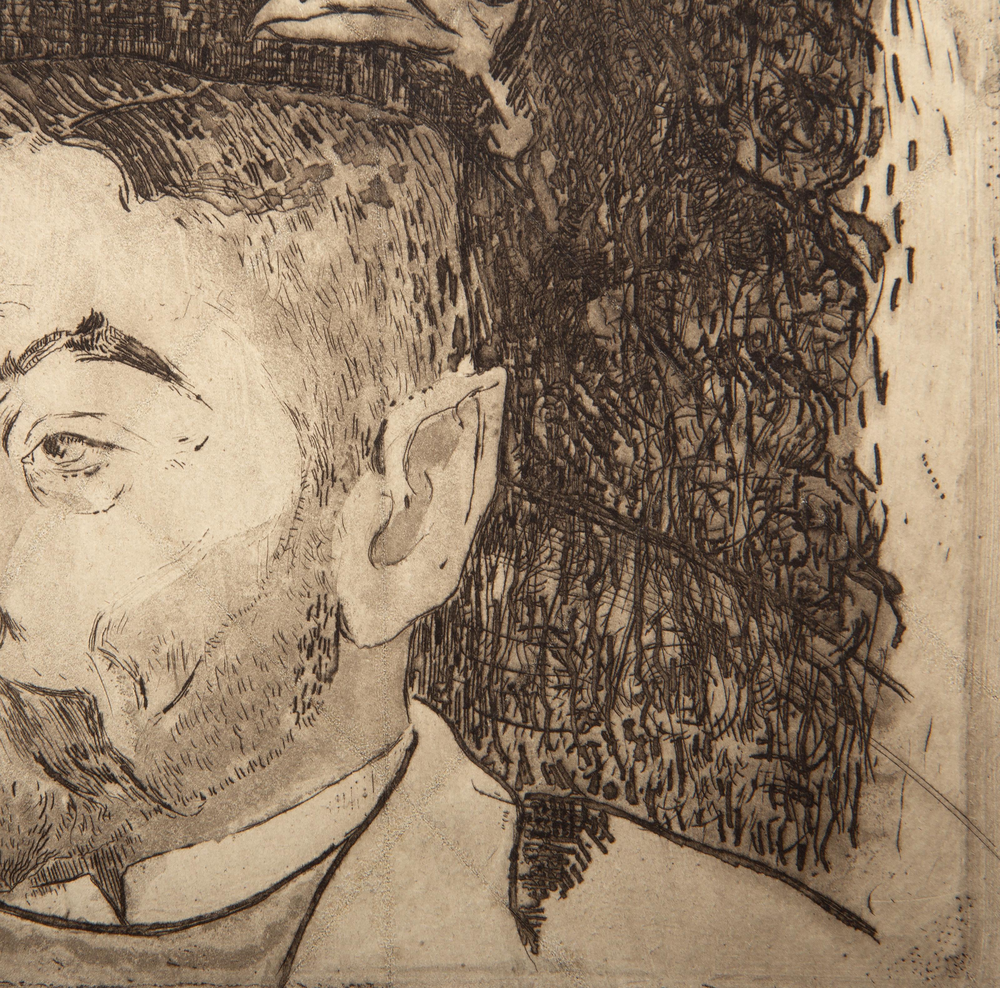Ritratto di Stéphane Mallarmé, acquaforte di Paul Gauguin in vendita 1