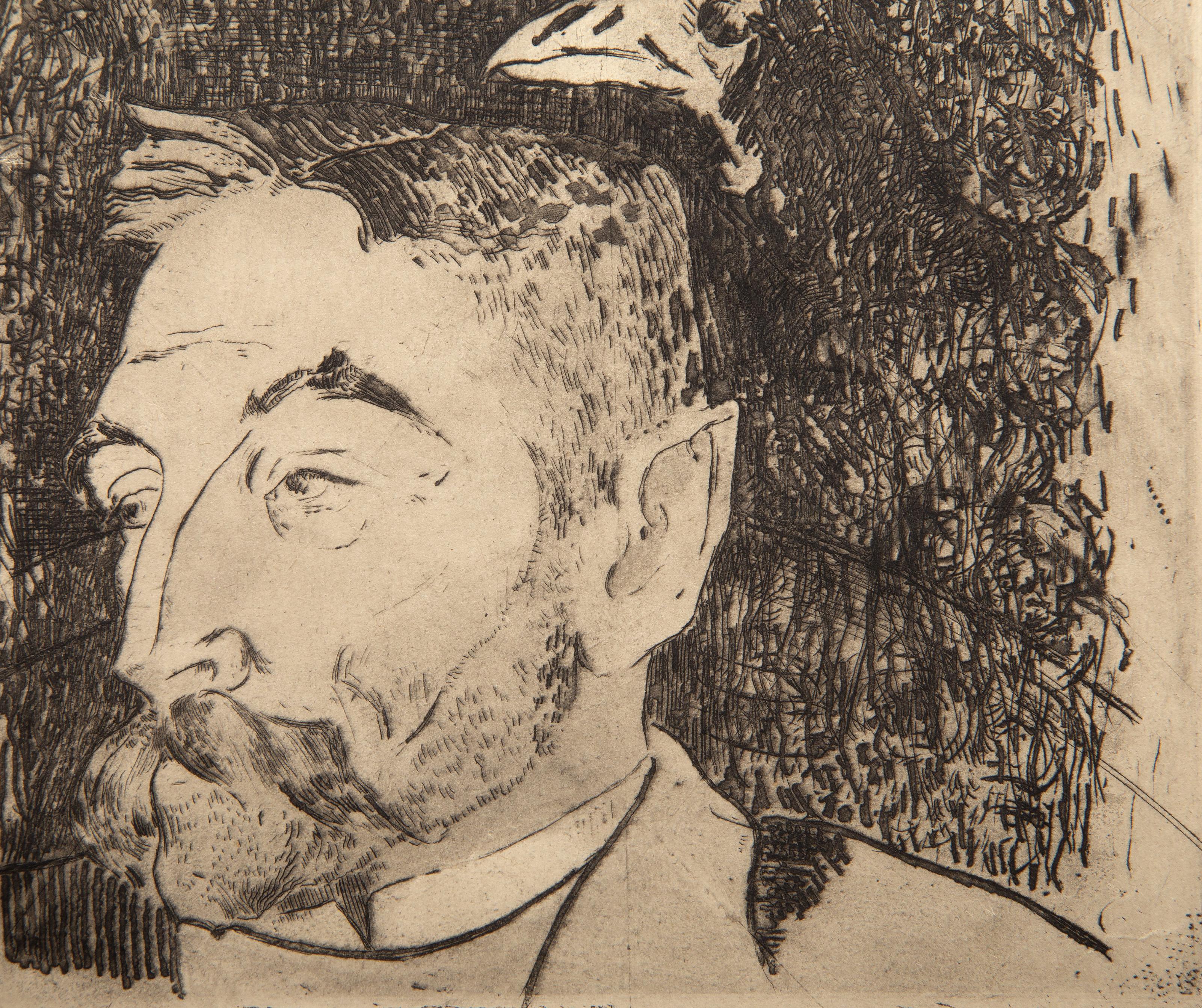 Portrait de Stéphane Mallarmé, Etching by Paul Gauguin For Sale 1