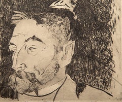 Portrait de Stéphane Mallarmé, Etching by Paul Gauguin