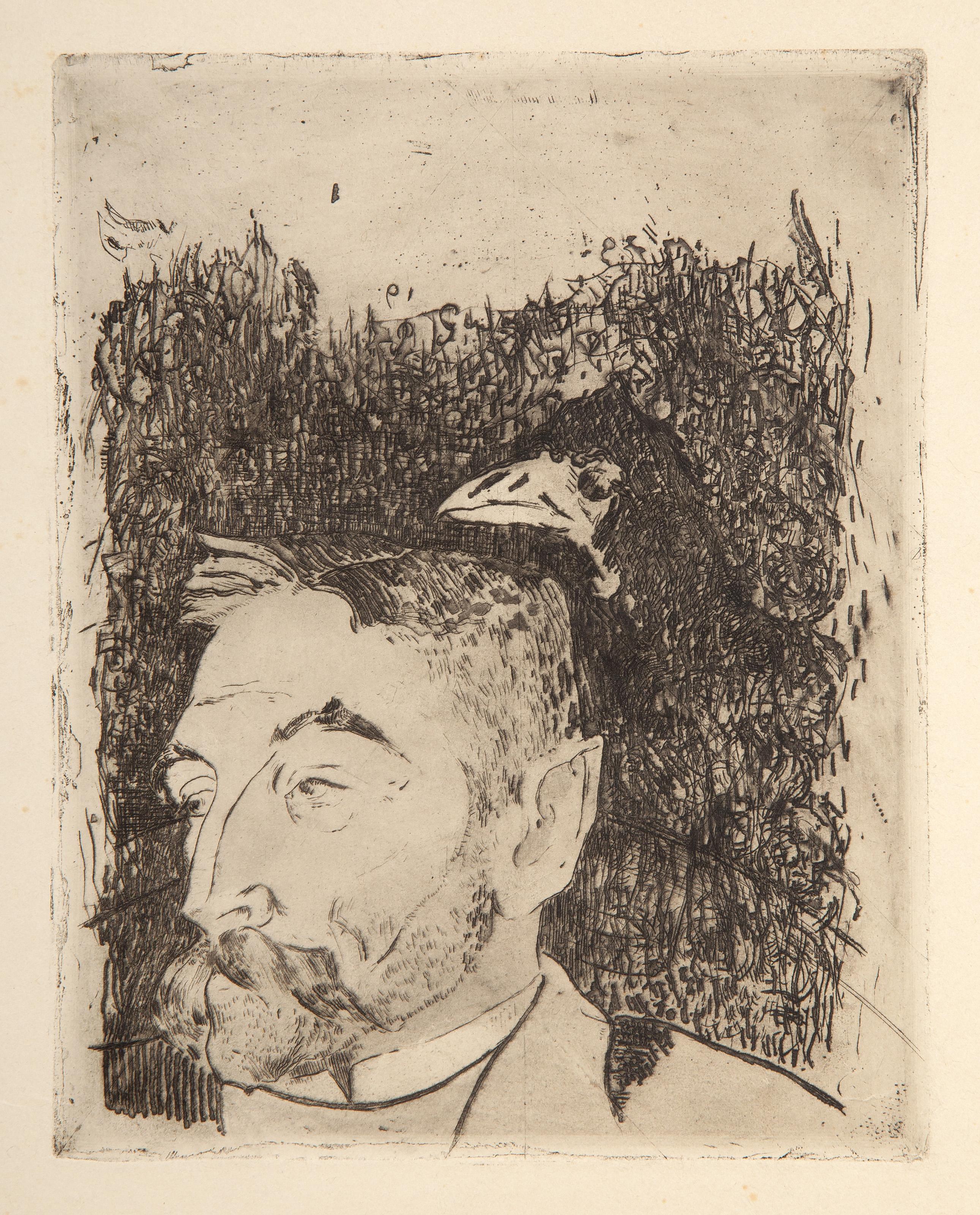  Paul Gauguin, French (1848 - 1903) - Portrait de Stephane Mallarme, Year: 1891, Medium: Etching from Cancelled Plate on Japon, with effaced cancelation marks, Image Size: 7.25 x 5.75 inches, Size: 13.75 x 9.75 in. (34.93 x 24.77 cm), Reference: