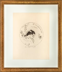 "Projet d'Assiette ", extrait de la première édition de 50 Zincographies originales de Paul Gauguin.