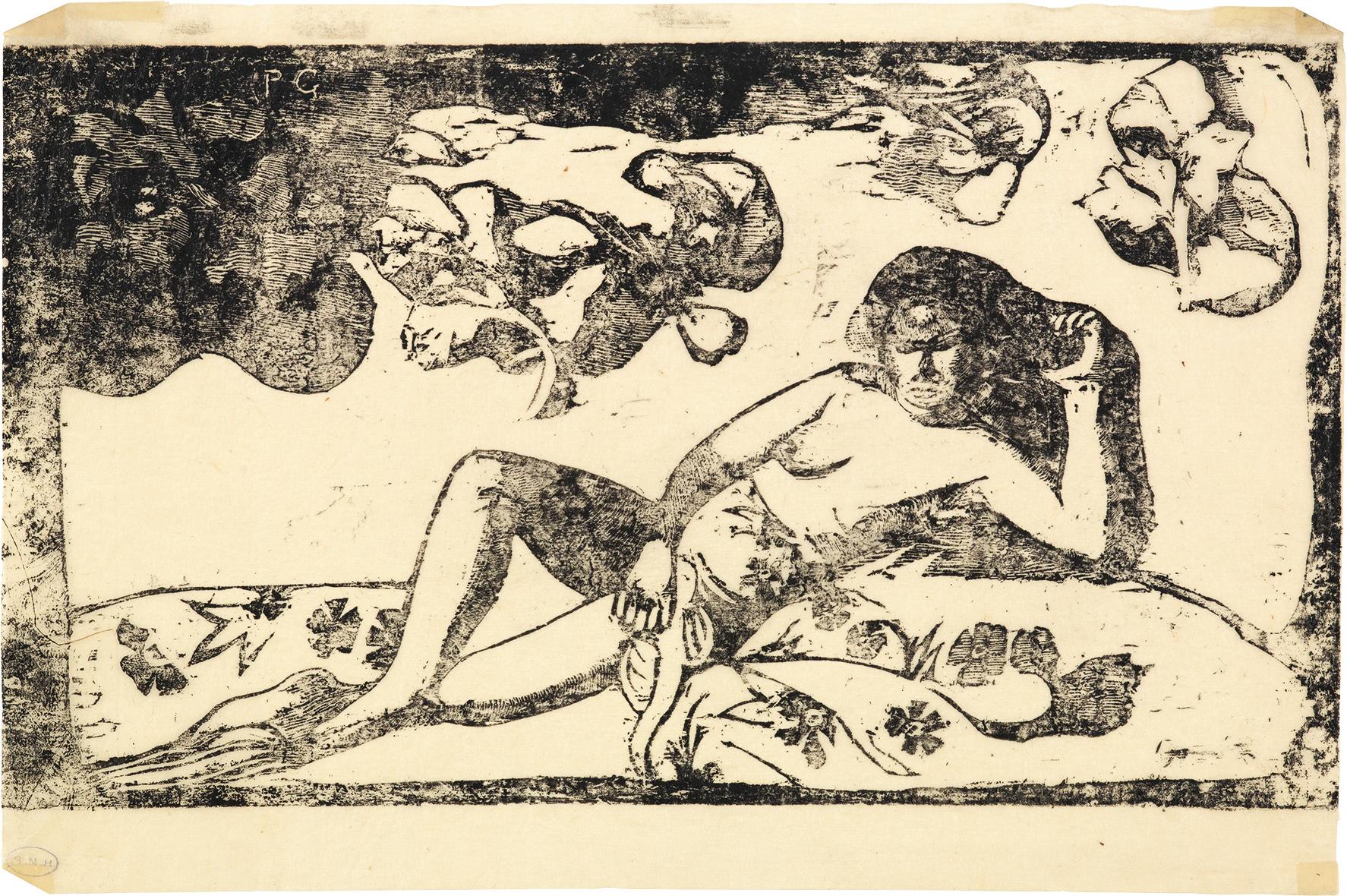 Paul Gauguin Figurative Print - Te Arii Vahine - Opoi / La femme aux mangos - Fatigué