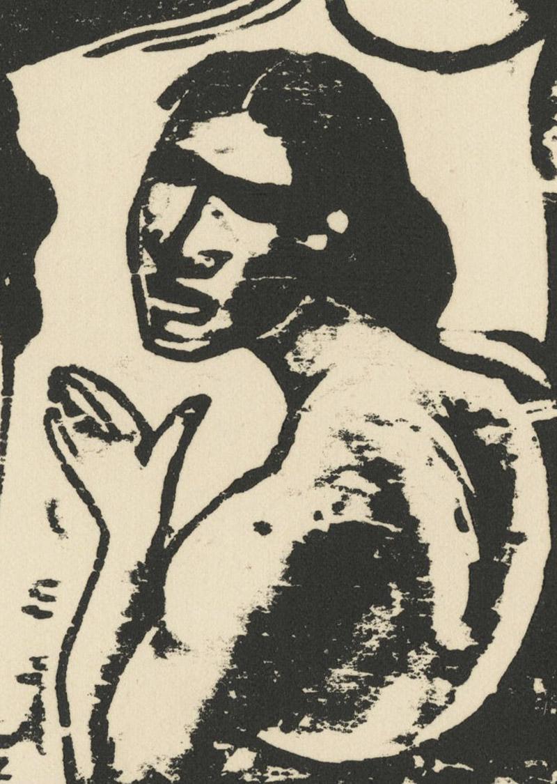 Chattering-Kopfteil für Le Sourire (Das Lächeln) (Französische Schule), Print, von Paul Gauguin