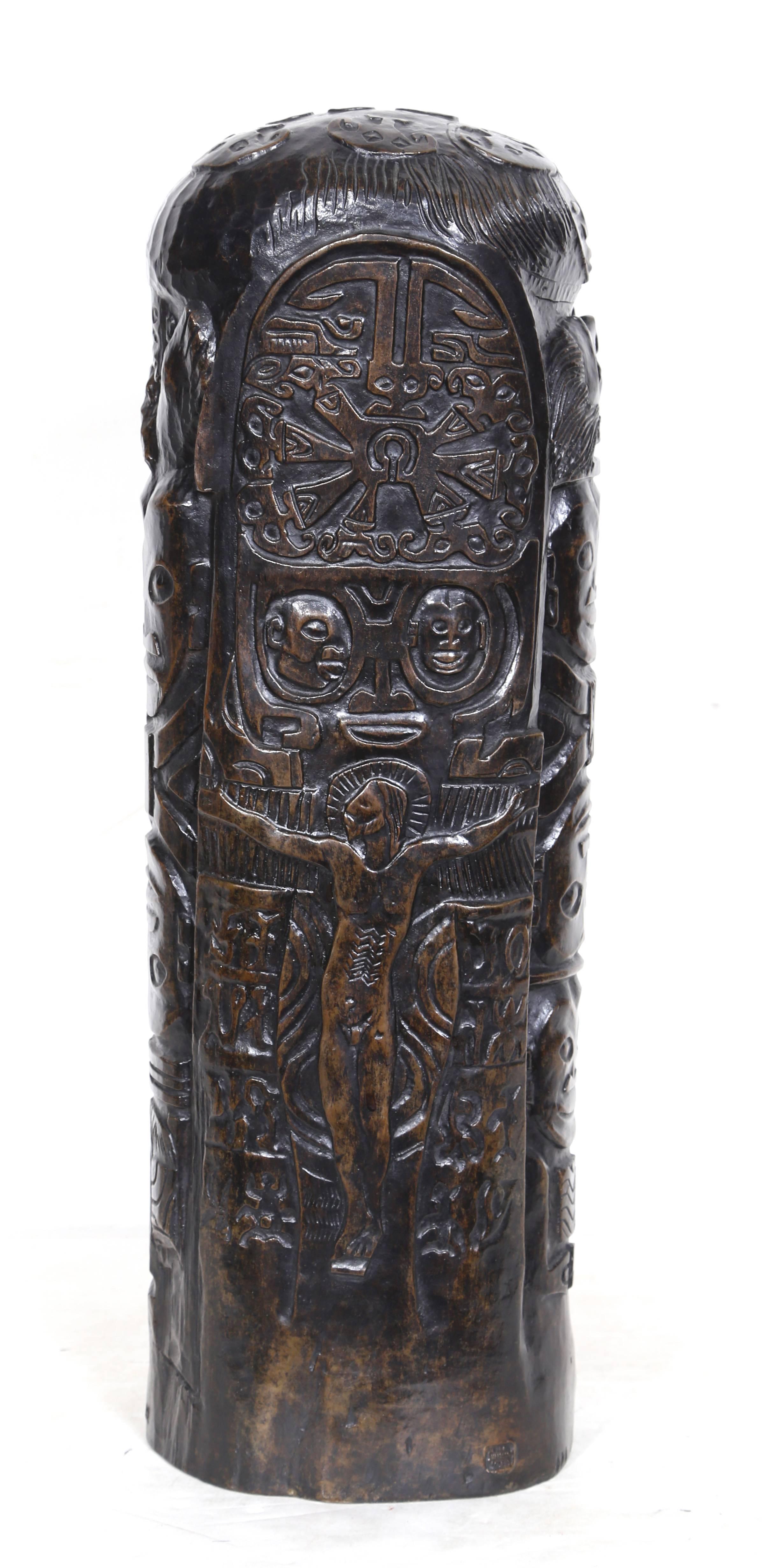 Cylindre au Christ à l’Idole, Bronze Sculpture Attributed to Paul Gauguin For Sale 2