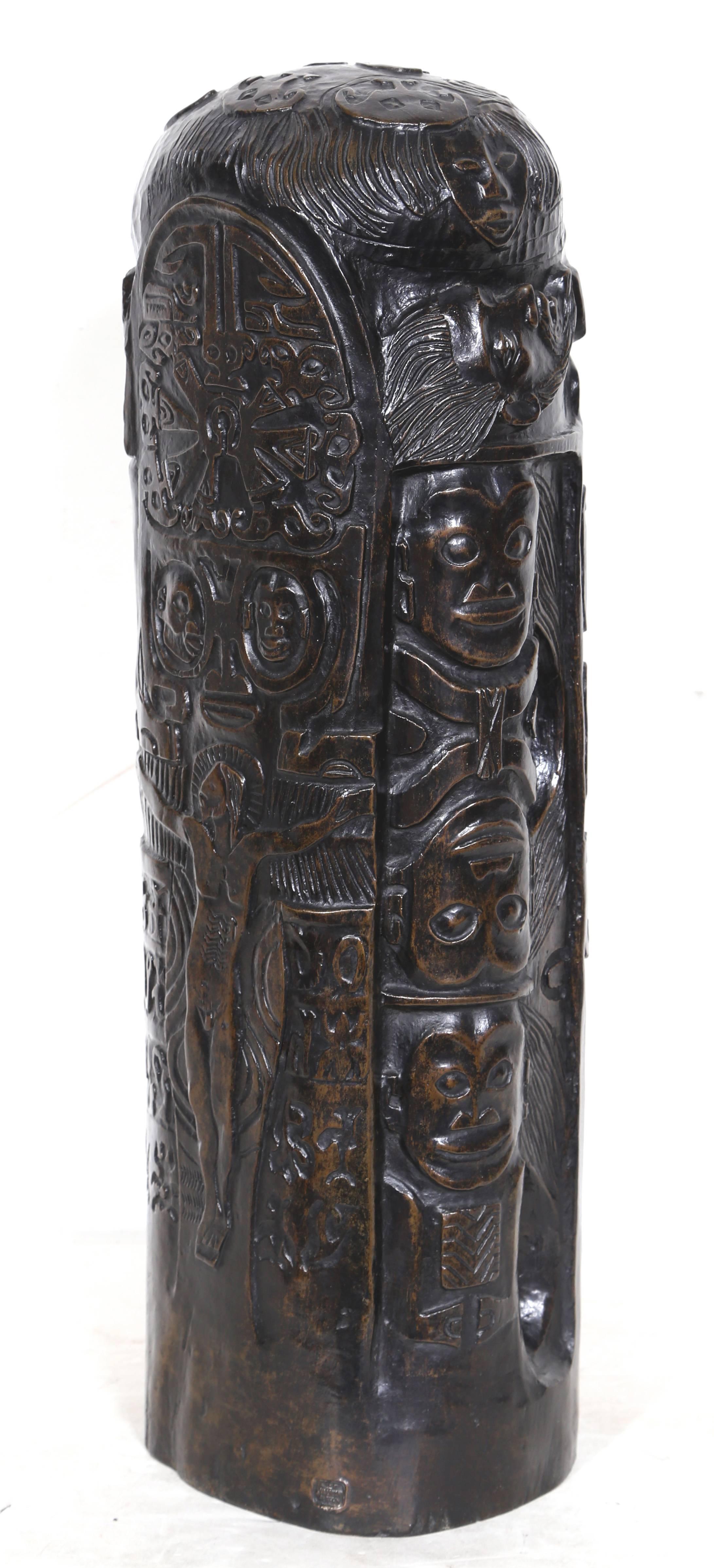 Cylindre au Christ à l’Idole, Bronze Sculpture Attributed to Paul Gauguin For Sale 3