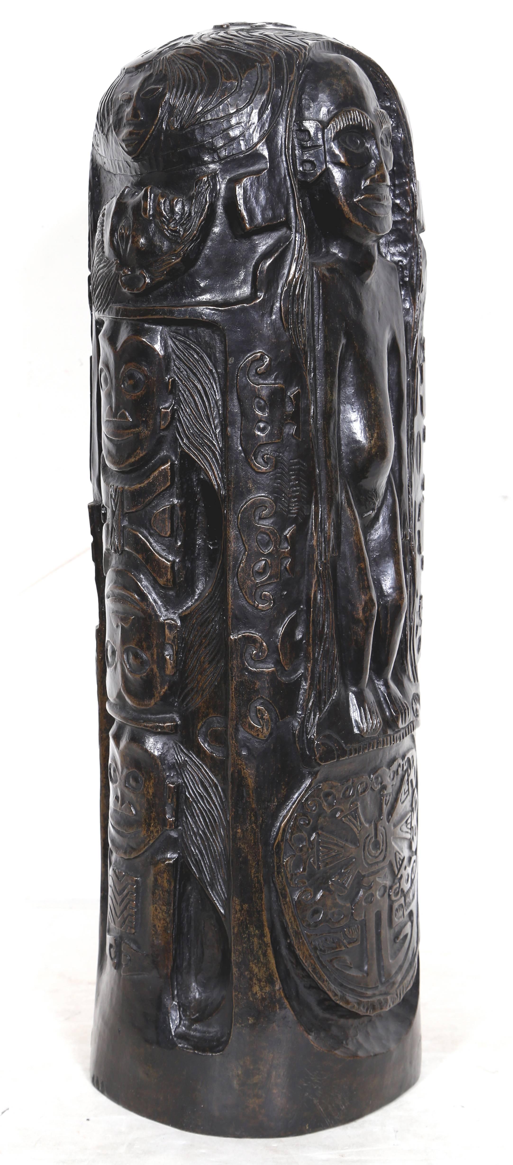 Cylindre au Christ à l’Idole, Bronze Sculpture Attributed to Paul Gauguin For Sale 4