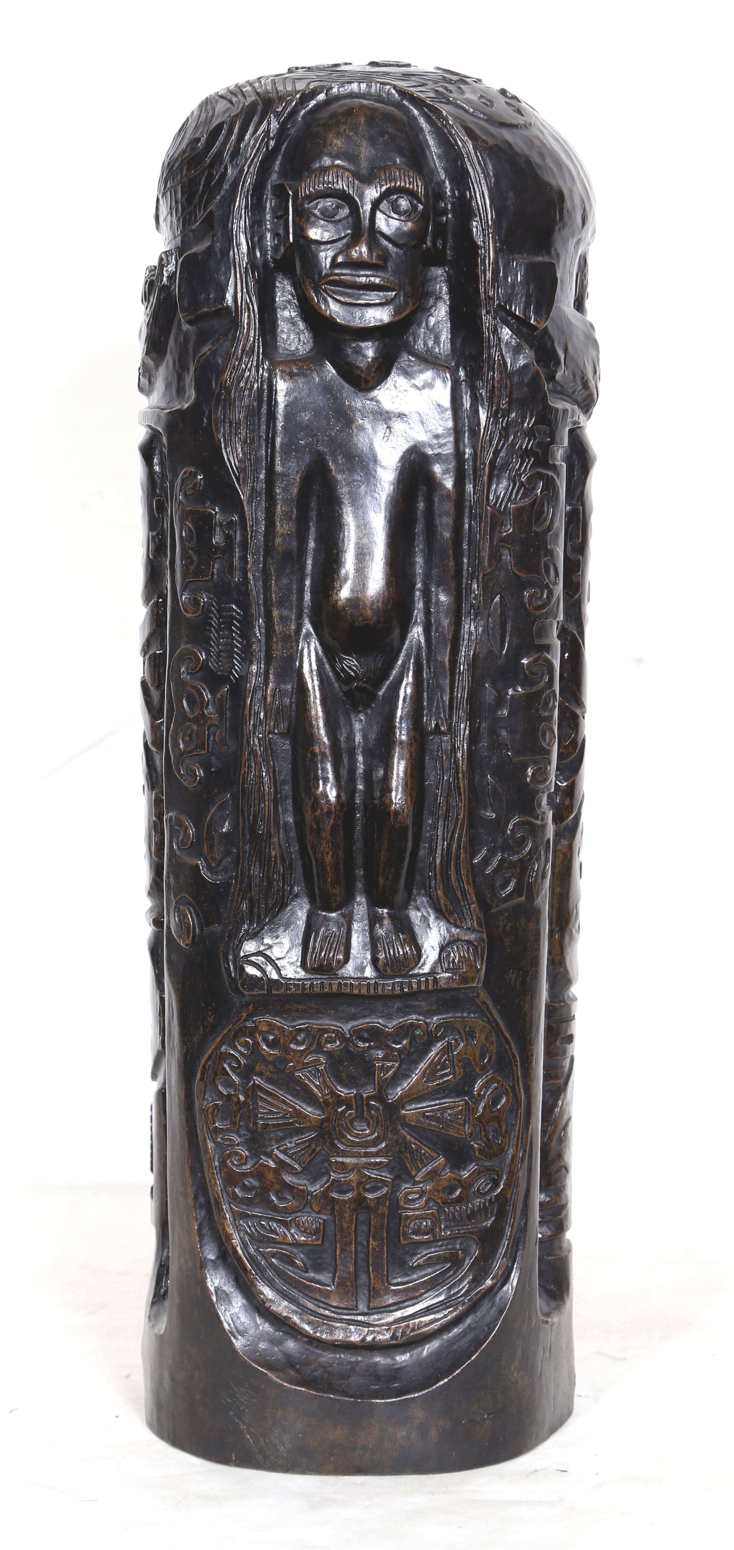Cylindre au Christ à l’Idole, Bronze Sculpture Attributed to Paul Gauguin