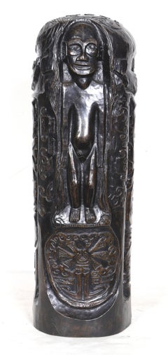 Cylindre au Christ à l’Idole, Bronze Sculpture Attributed to Paul Gauguin