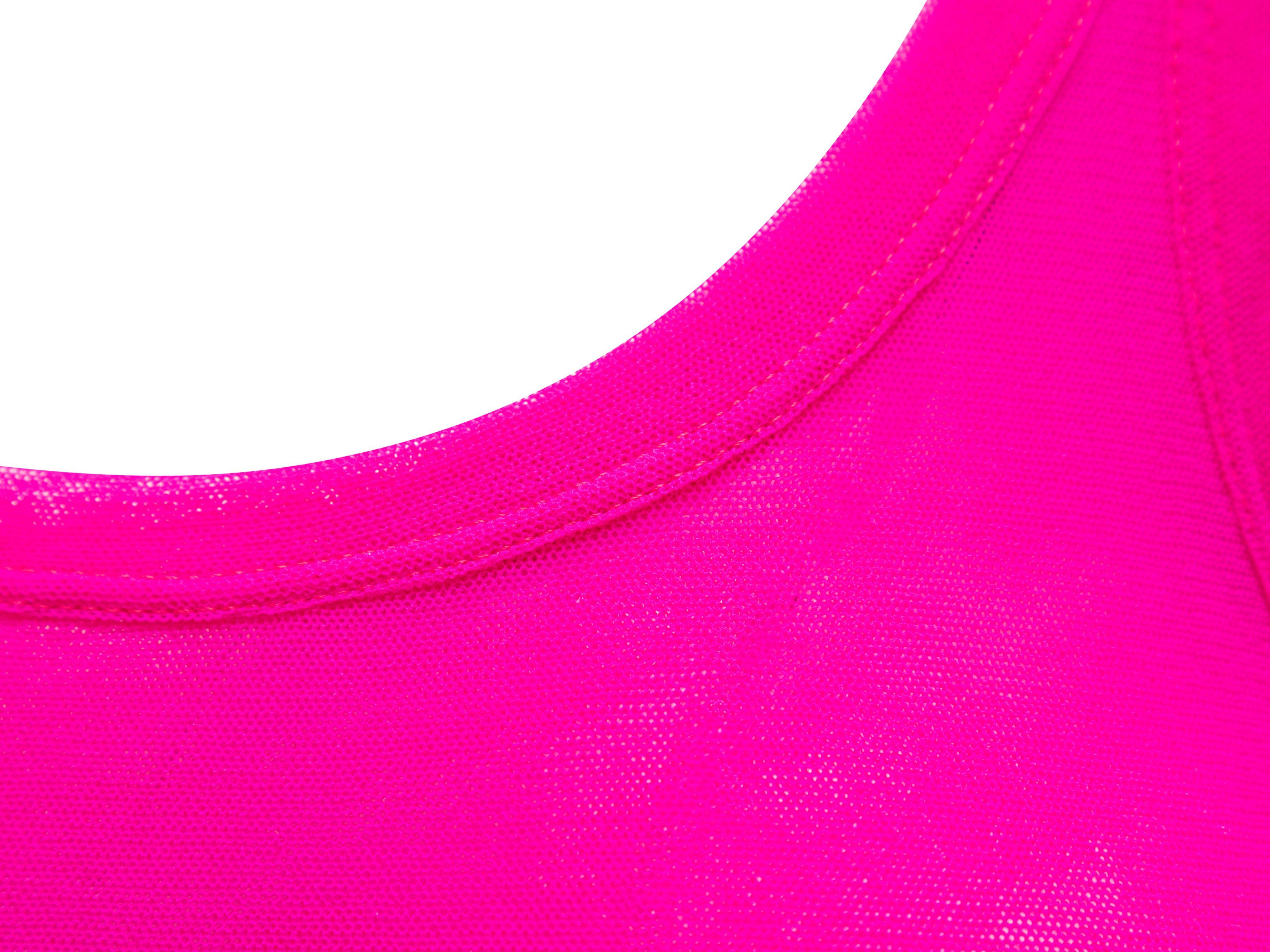 Paul Gaultier Soleil Hot Pink Jean Mesh Sleeveless Top In Good Condition In New York, NY