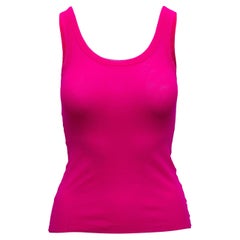 Jean Paul Gaultier Soleil Hot Pink Jean Mesh ärmelloses Oberteil