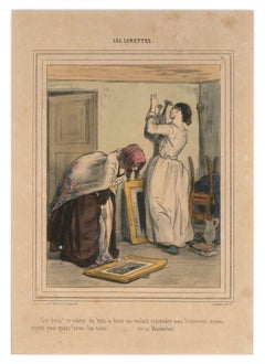 Originallithographie „Les Lorettes“ von Paul Gavarni, 1841