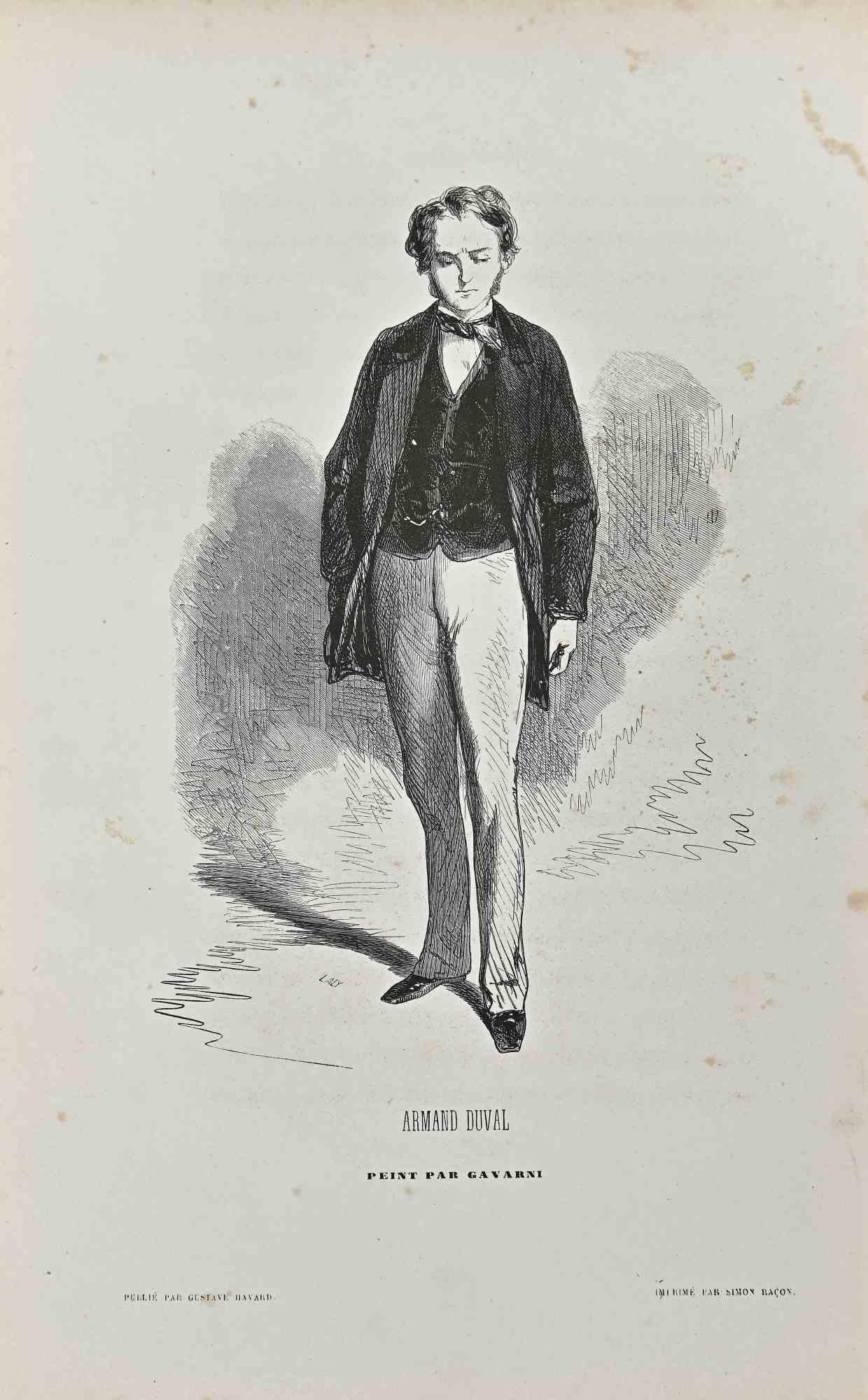 Arman Duval – Lithographie von Paul Gavarni – Mitte des 19. Jahrhunderts