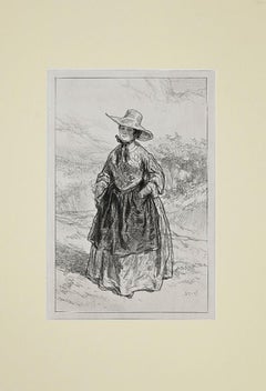 Bourgeoisie -  Lithographie et pochoir de Paul Gavarni - 19ème siècle