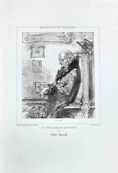 Child-Harold – Originallithographie von Paul Gavarni, 1850er Jahre